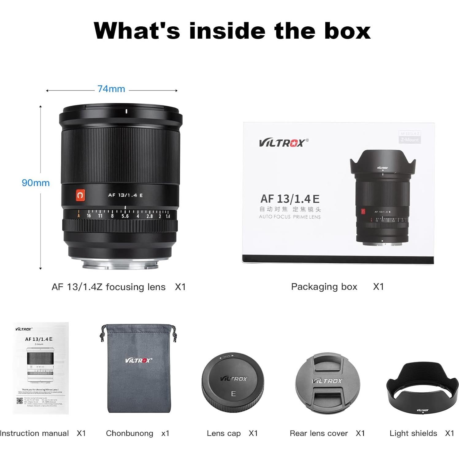 Lente Gran Angular VILTROX 13mm F1.4 Montura E para Sony