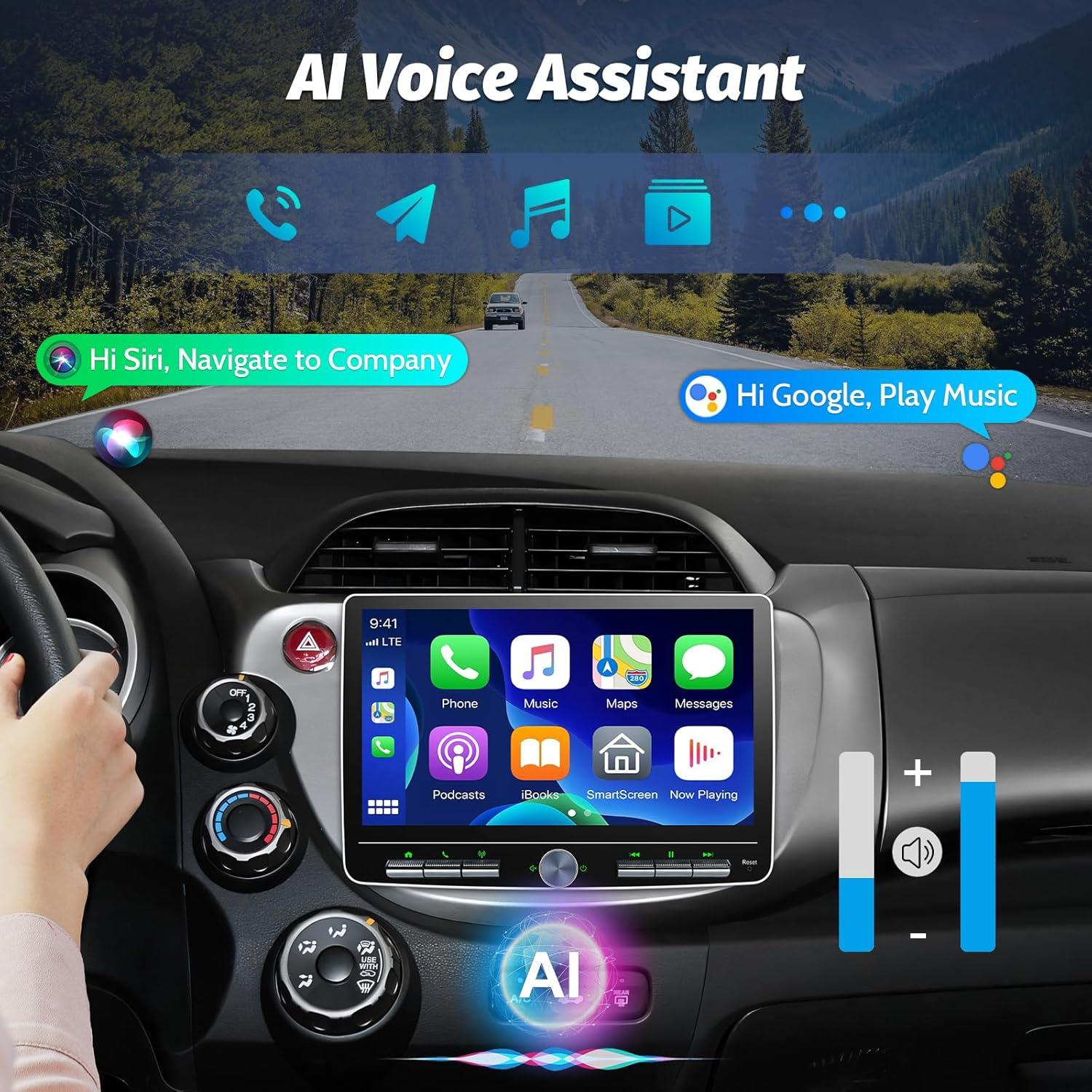 Estéreo de Coche Doble Din 10" Android 12 con CarPlay y GPS