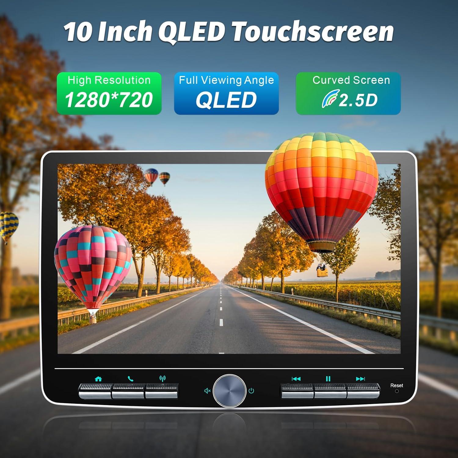 Estéreo de Coche Doble Din 10" Android 12 con CarPlay y GPS