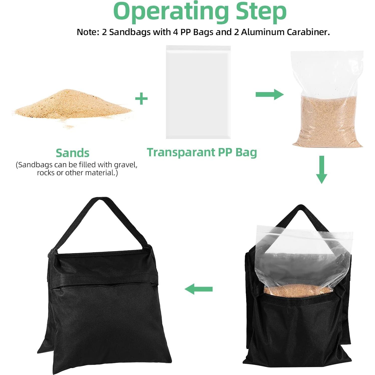 Sacos de Arena para Fotografía AQIRUI - 2 Paquetes con Clips