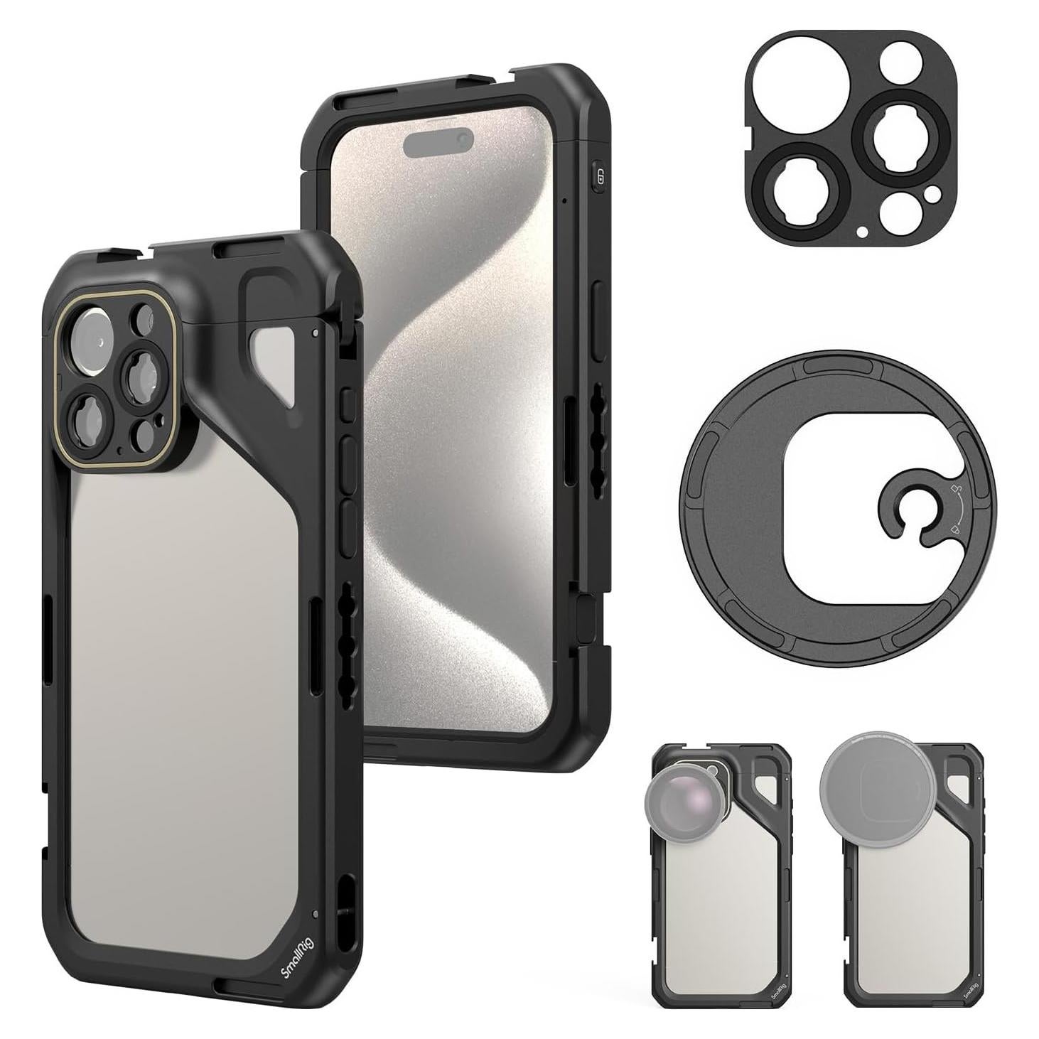 Jaula de Video SmallRig para iPhone 15 Pro con Adaptador 67mm