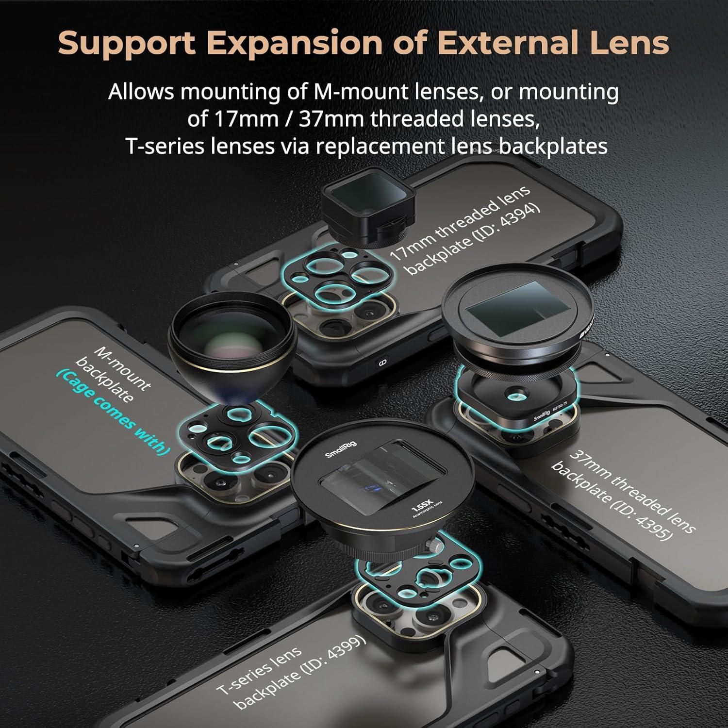 Jaula de Video SmallRig para iPhone 15 Pro con Adaptador 67mm