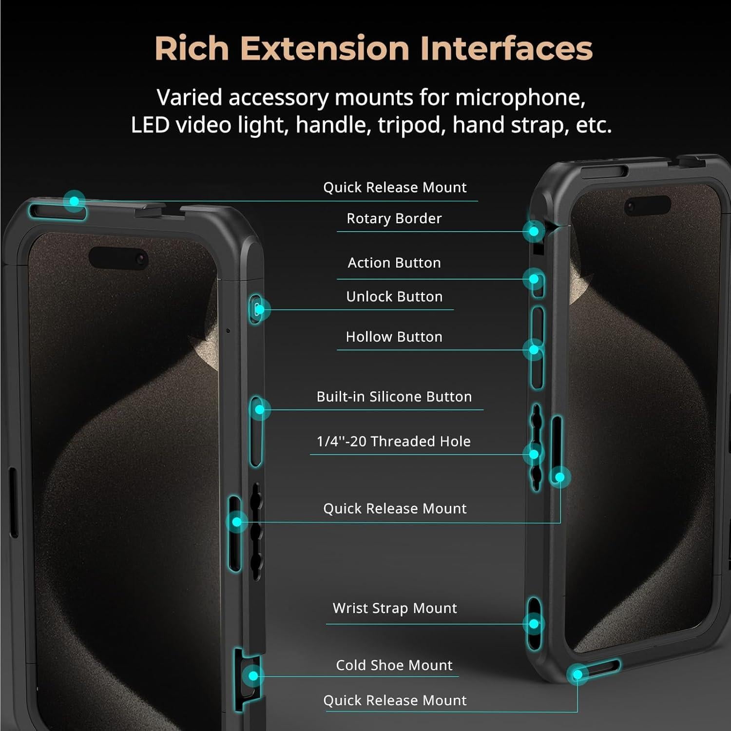 Jaula de Video SmallRig para iPhone 15 Pro con Adaptador 67mm