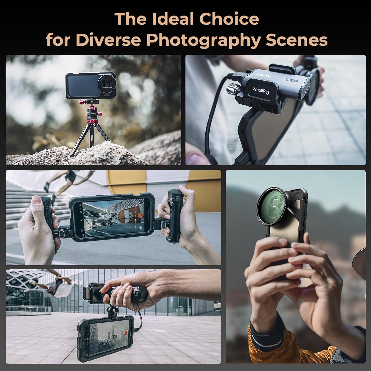 Jaula de Video SmallRig para iPhone 15 Pro con Adaptador 67mm