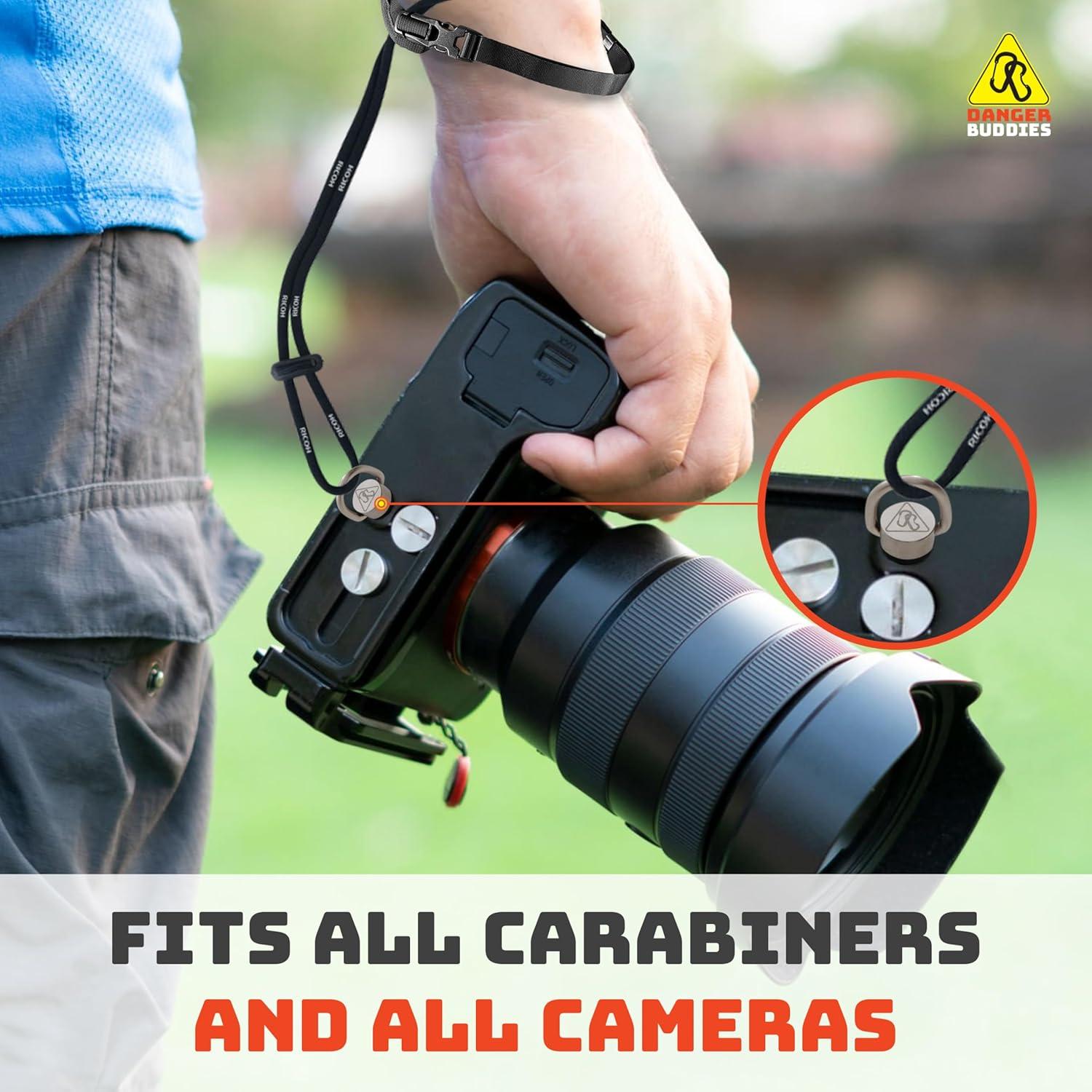 Danger Buddies Camera Carabiner Clip D-Ring - Easily Attach a Carabiner to Your Camera with This 1/4-20 Tripod Mount D-Ring (1-Pack)