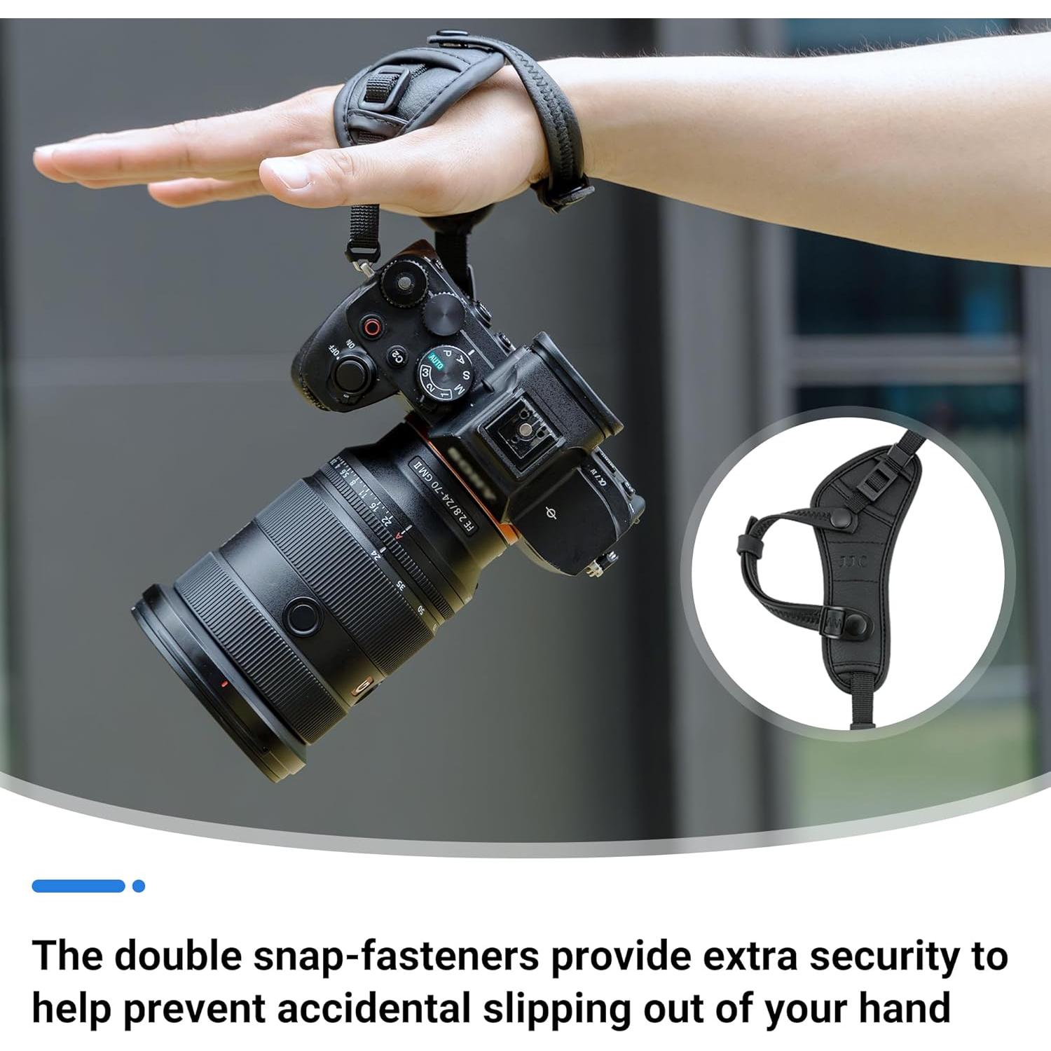 Correa de Mano JJC Deluxe Microfibra para Cámaras DSLR y Sin Espejo