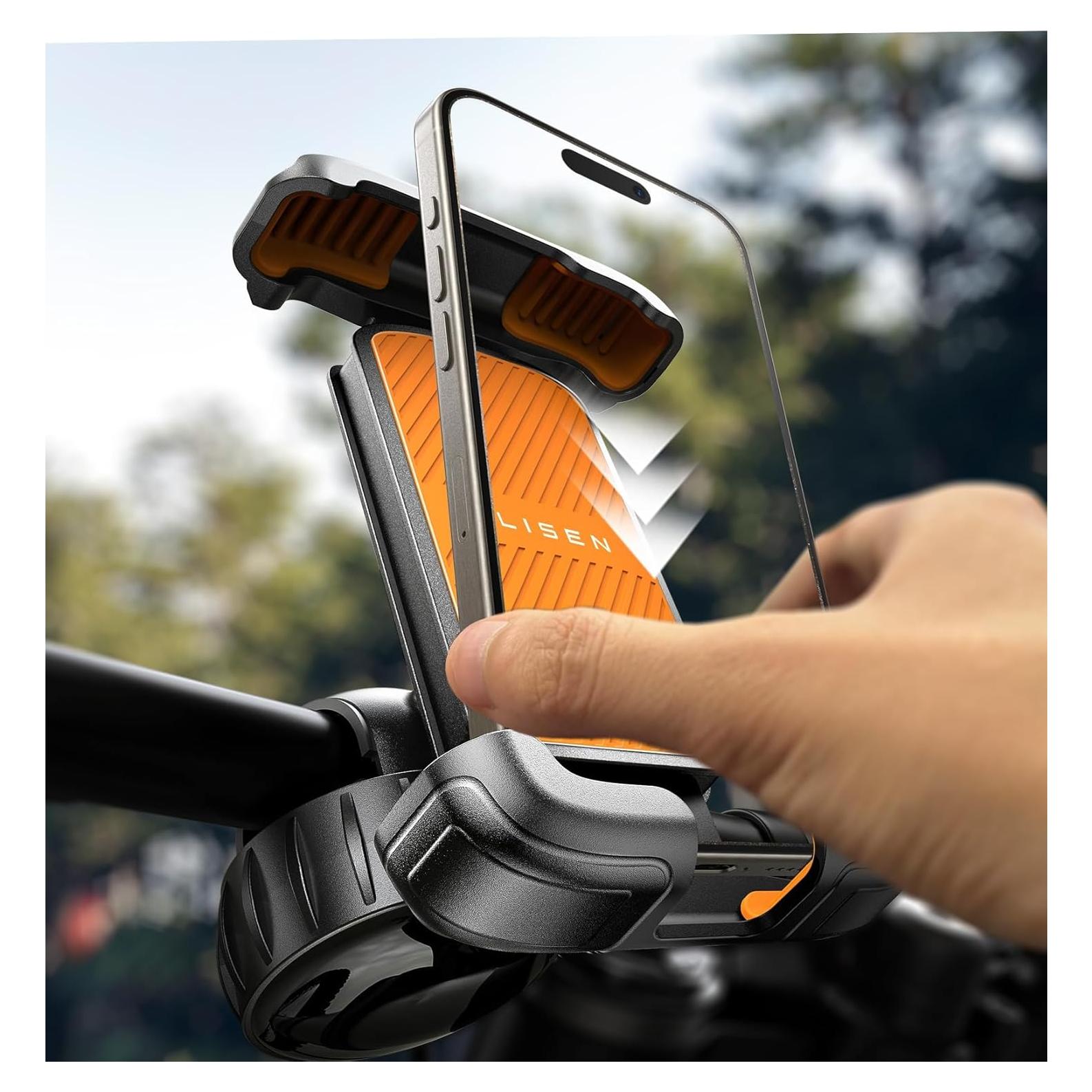 Soporte para Teléfono de Bicicleta LISEN Naranja Ultra Estable