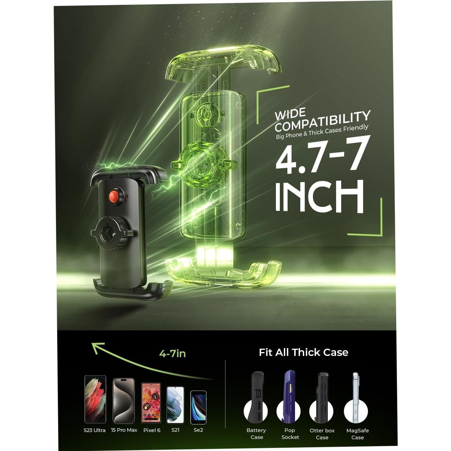 Soporte para Teléfono de Bicicleta LISEN Naranja Ultra Estable