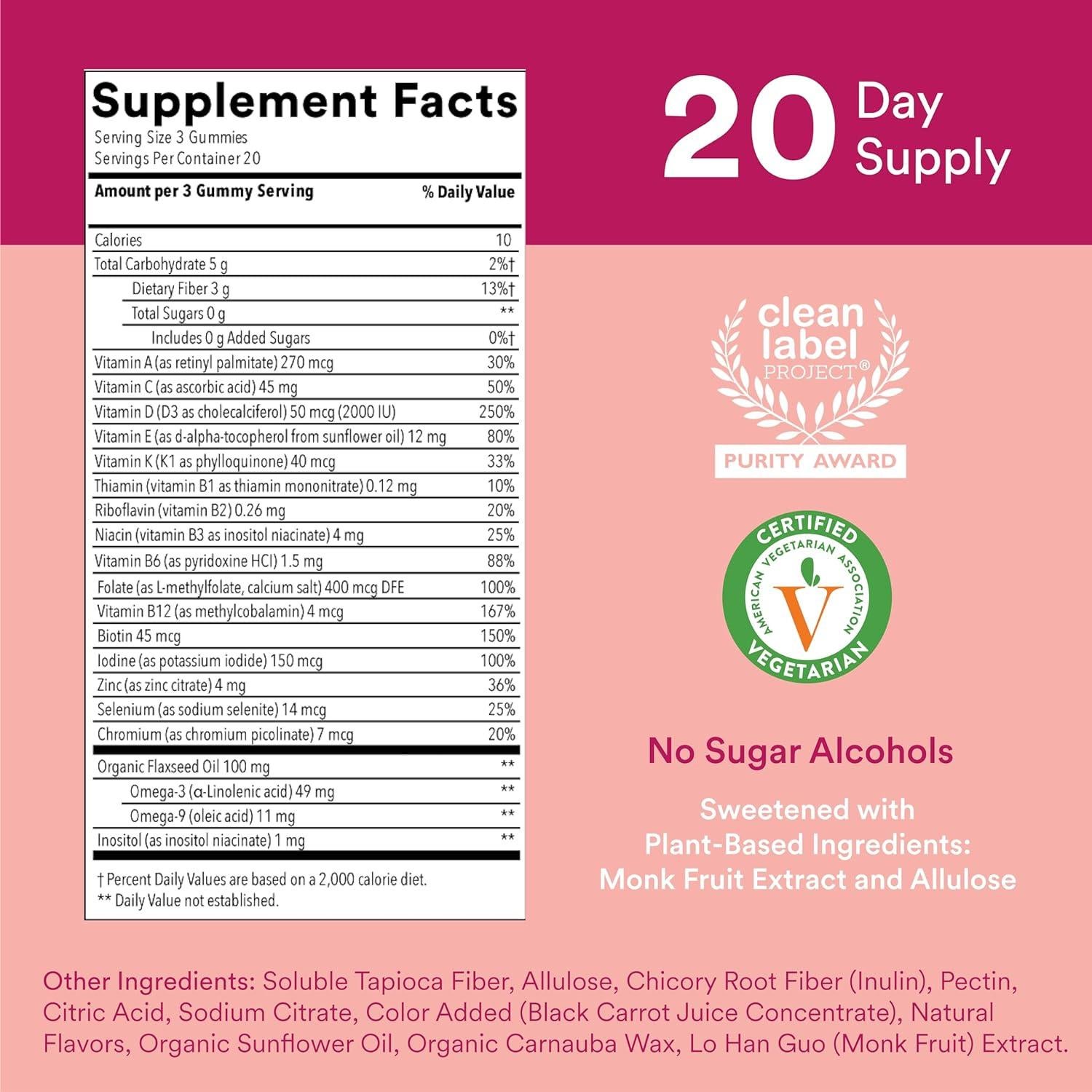 Gomitas Multivitamínicas Sin Azúcar SmartyPants 60 Unidades