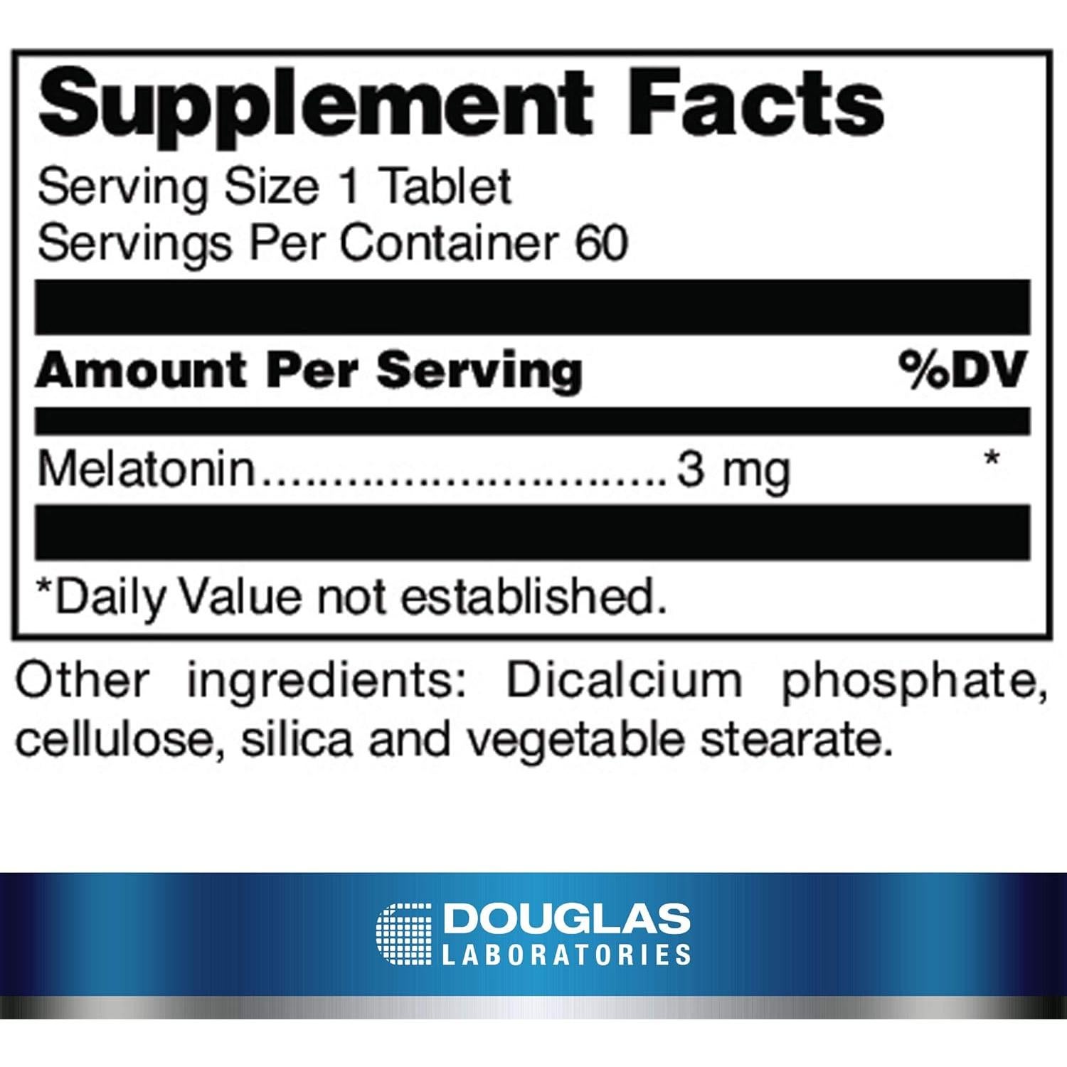 Suplemento de Melatonina Douglas Laboratories 3 mg - 60 Tabletas