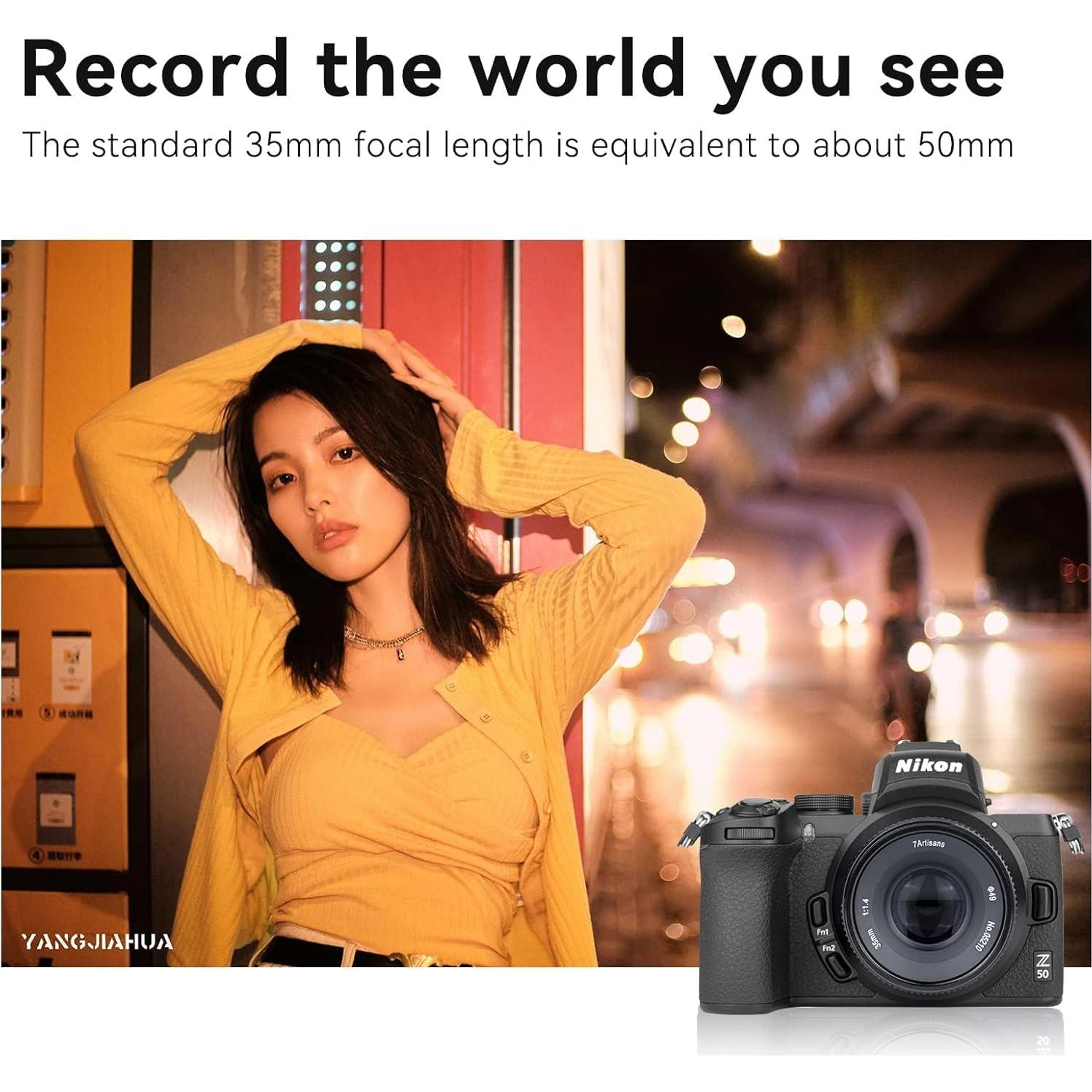 Lente Fijo 7artisans 35mm F1.4 para Canon R - Enfoque Manual