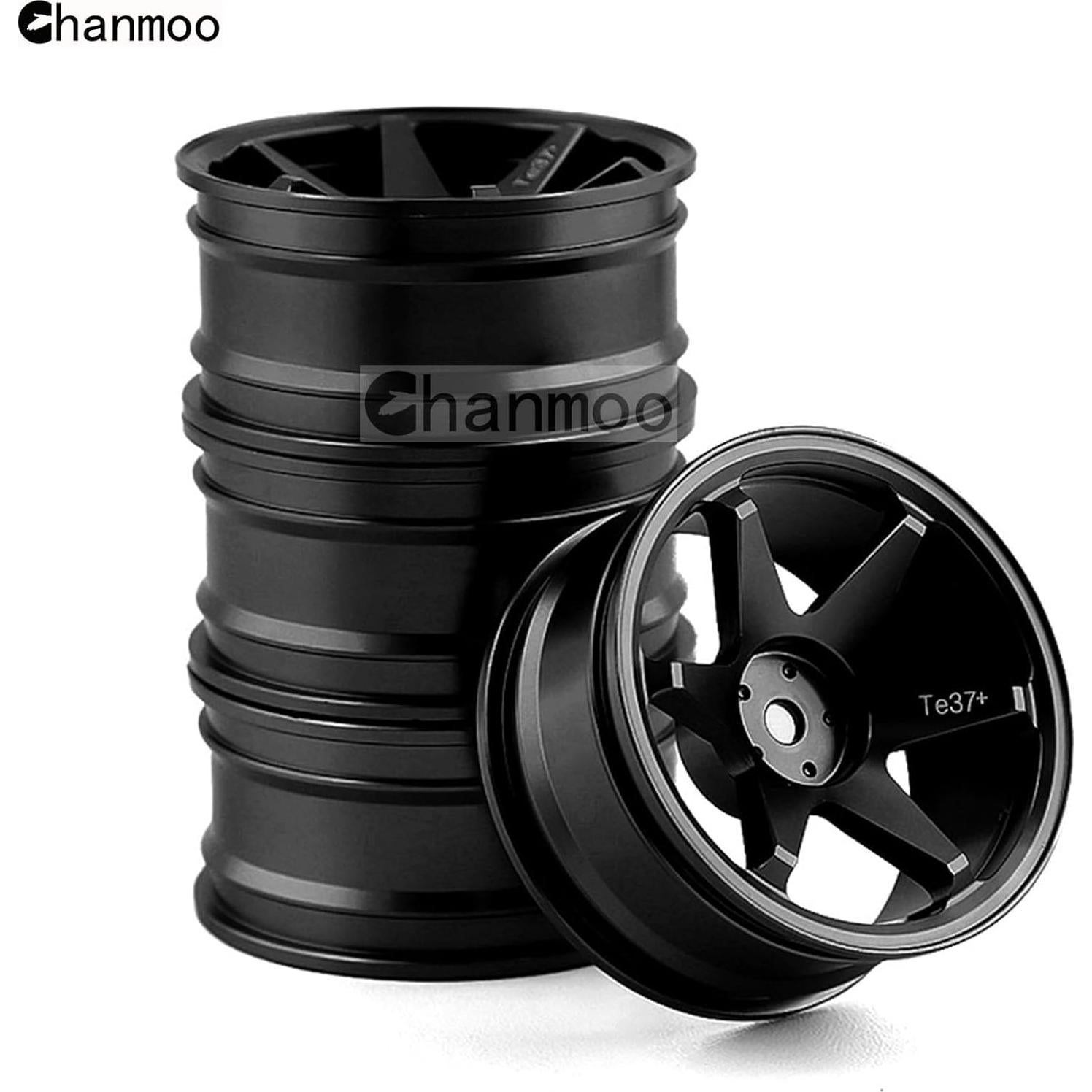 Ruedas RC 1/10 Chanmoo Aluminio 52mm 12mm Hex Neumáticos Drift