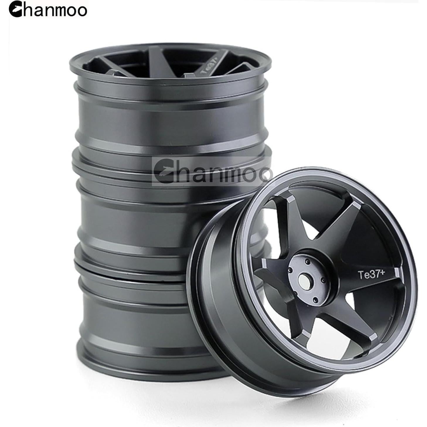 Ruedas RC 1/10 Chanmoo Aluminio 52mm 12mm Hex Neumáticos Drift