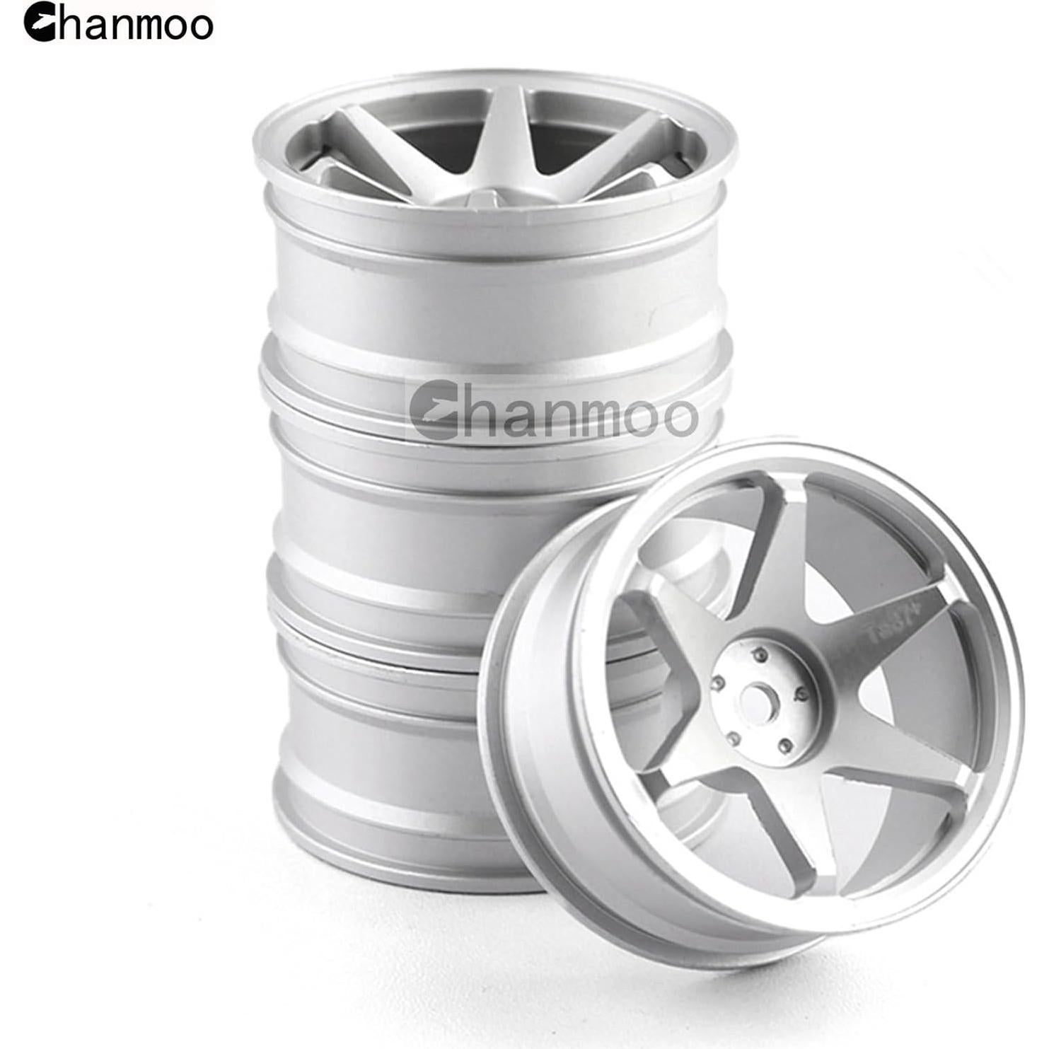 Ruedas RC 1/10 Chanmoo Aluminio 52mm 12mm Hex Neumáticos Drift