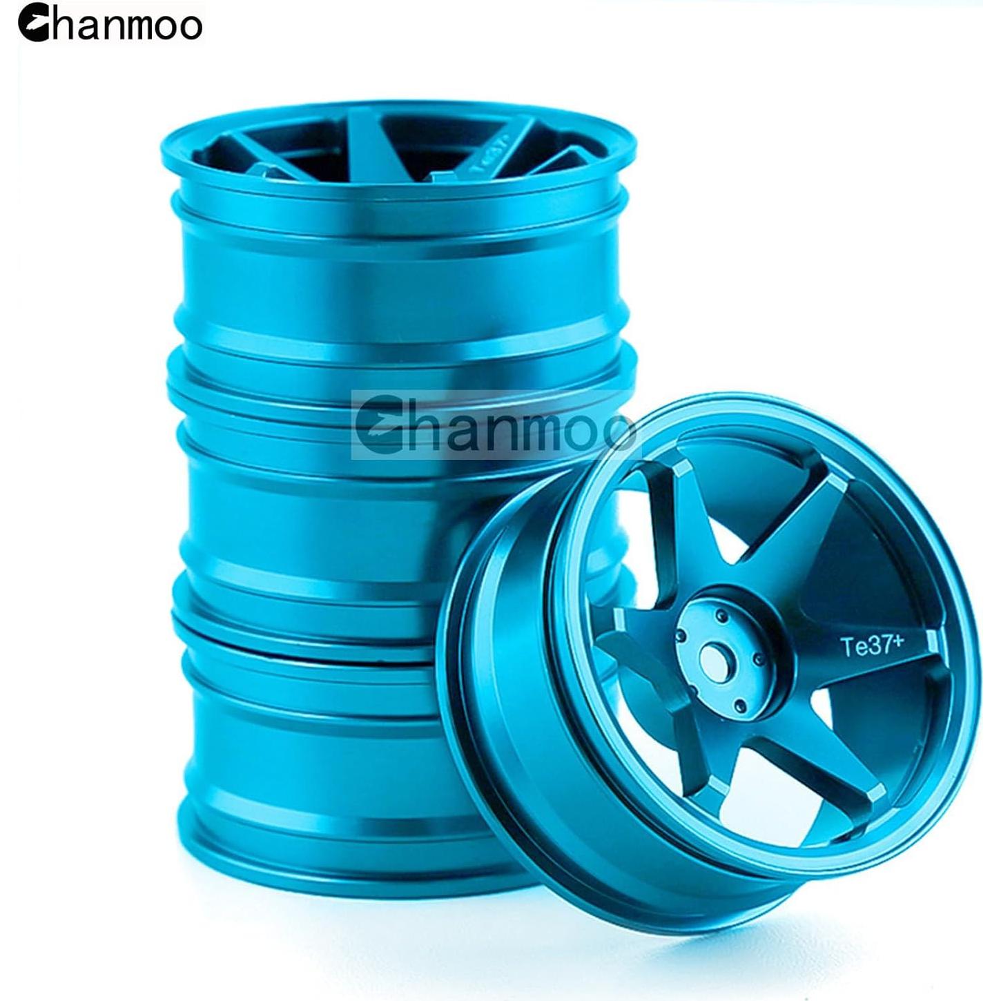 Ruedas RC 1/10 Chanmoo Aluminio 52mm 12mm Hex Neumáticos Drift