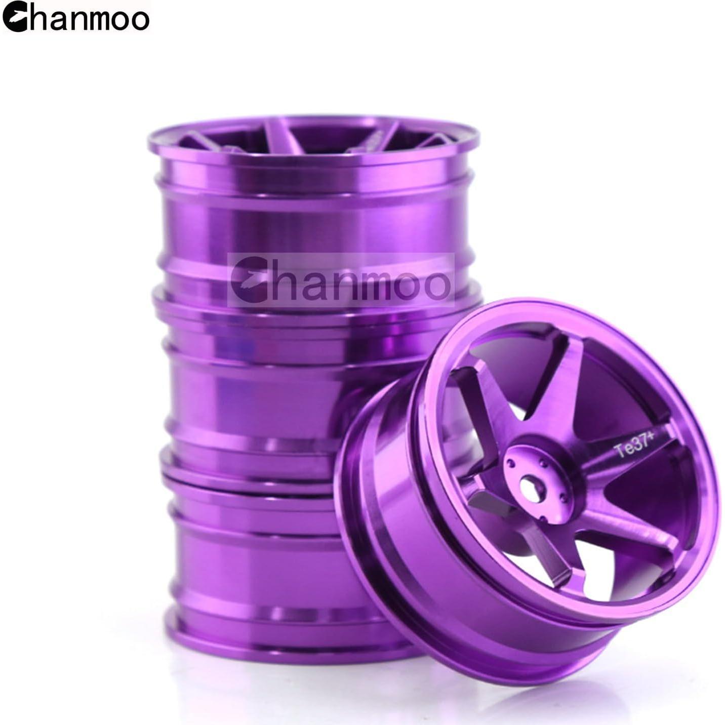 Ruedas RC 1/10 Chanmoo Aluminio 52mm 12mm Hex Neumáticos Drift