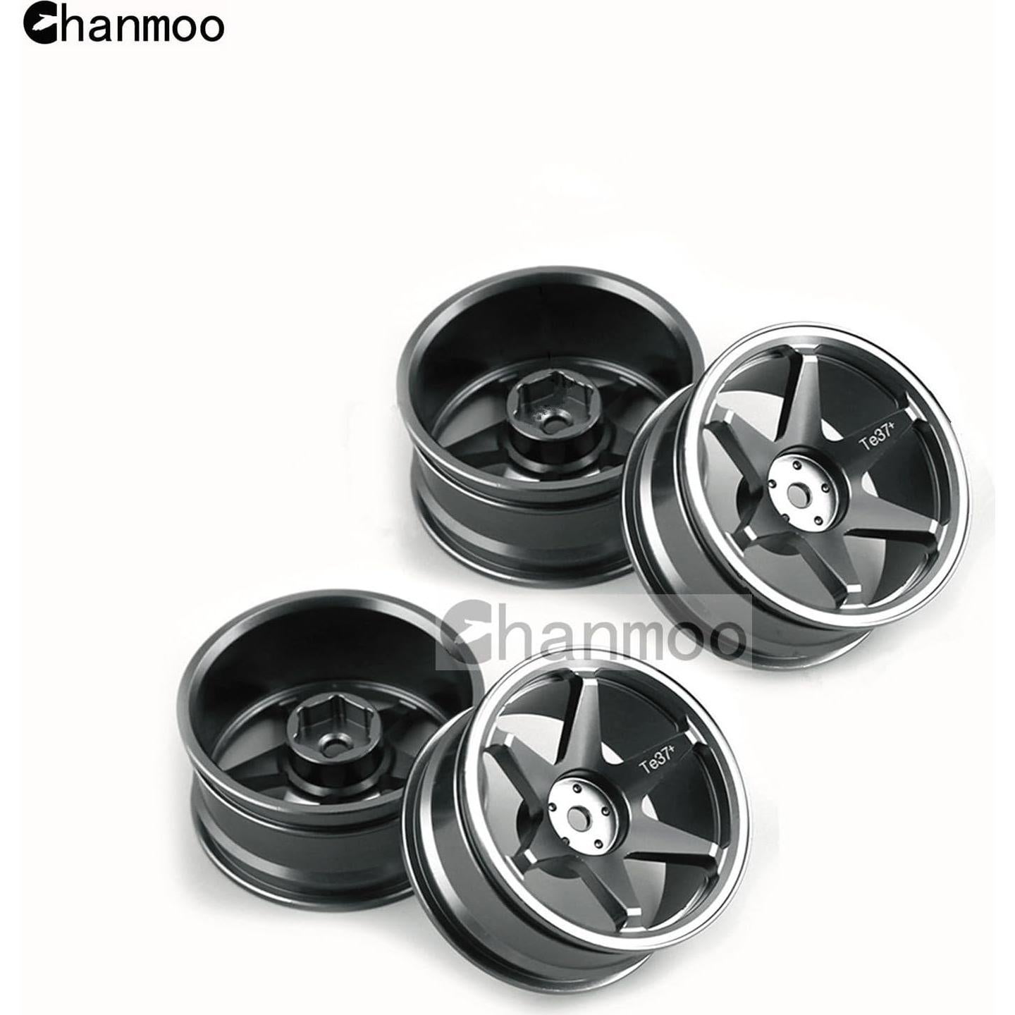 Ruedas RC 1/10 Chanmoo Aluminio 52mm 12mm Hex Neumáticos Drift