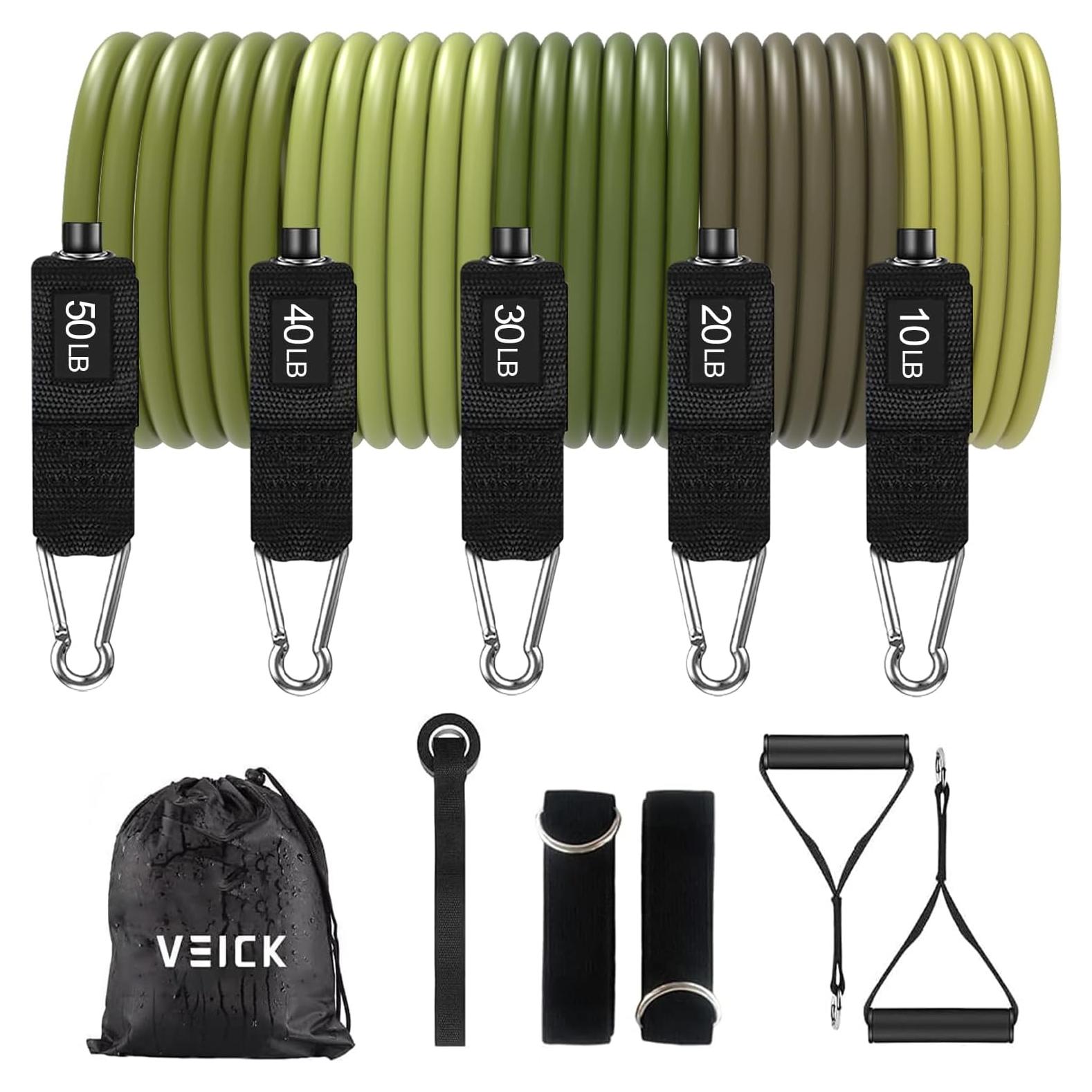 Bandas de Resistencia VEICK 10-150LBS con Mangos y Accesorios
