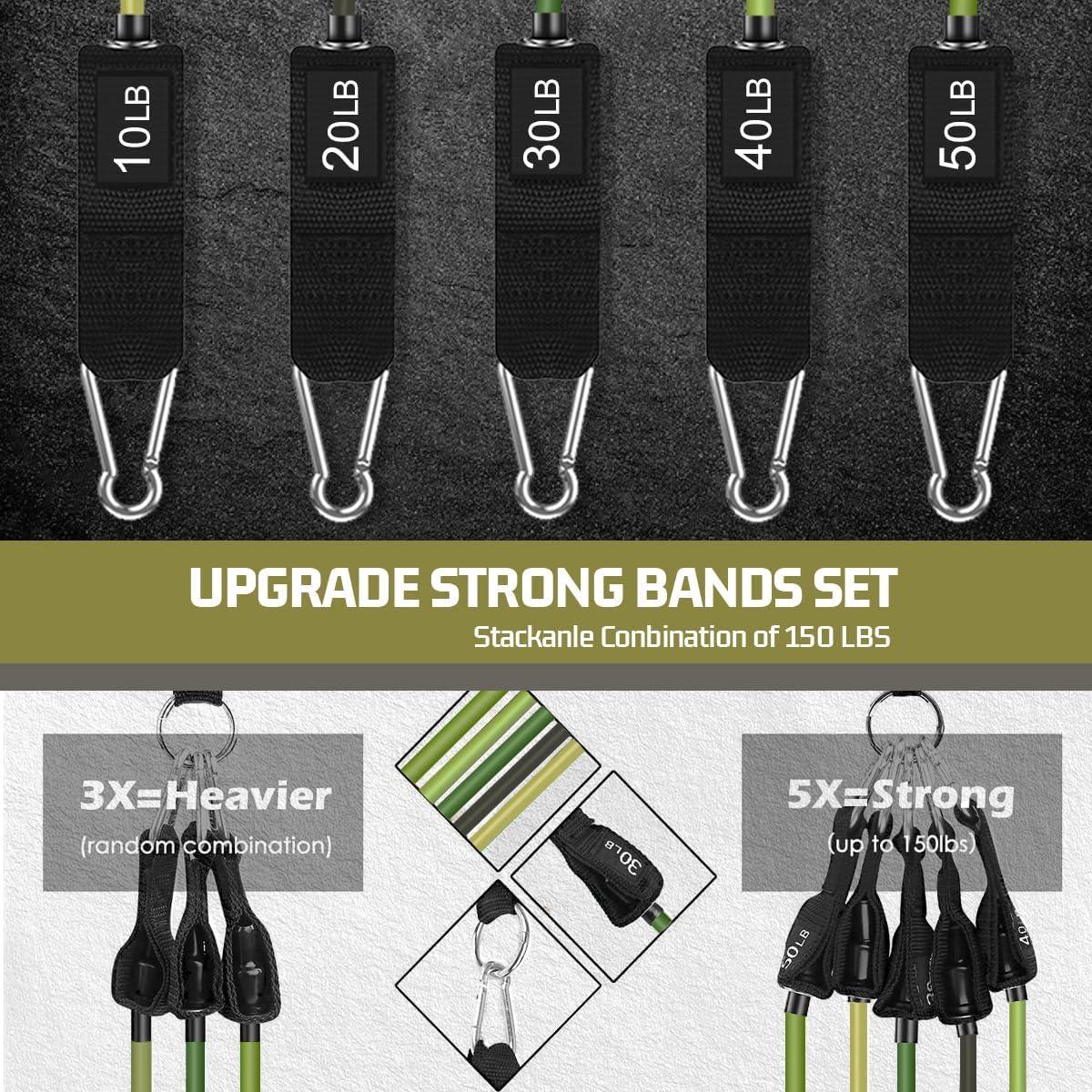 Bandas de Resistencia VEICK 10-150LBS con Mangos y Accesorios