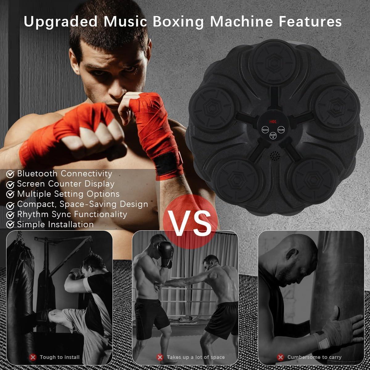 Máquina de Boxeo Musical SHENGSHI MBM1500 con Guantes - Entrenador Interactivo para Adultos y Niños
