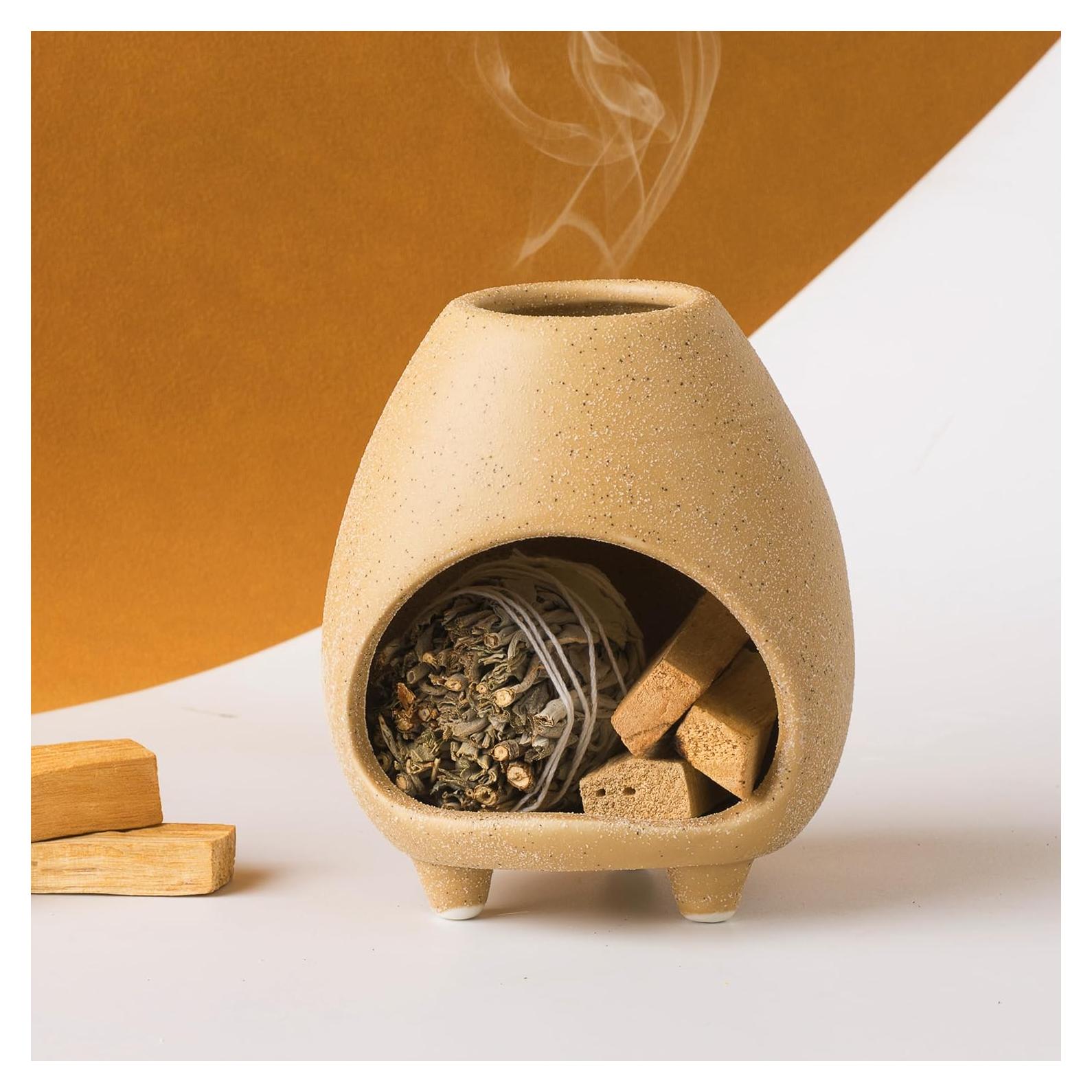 Soporte de Cerámica para Palo Santo y Incienso Pincasol Beige