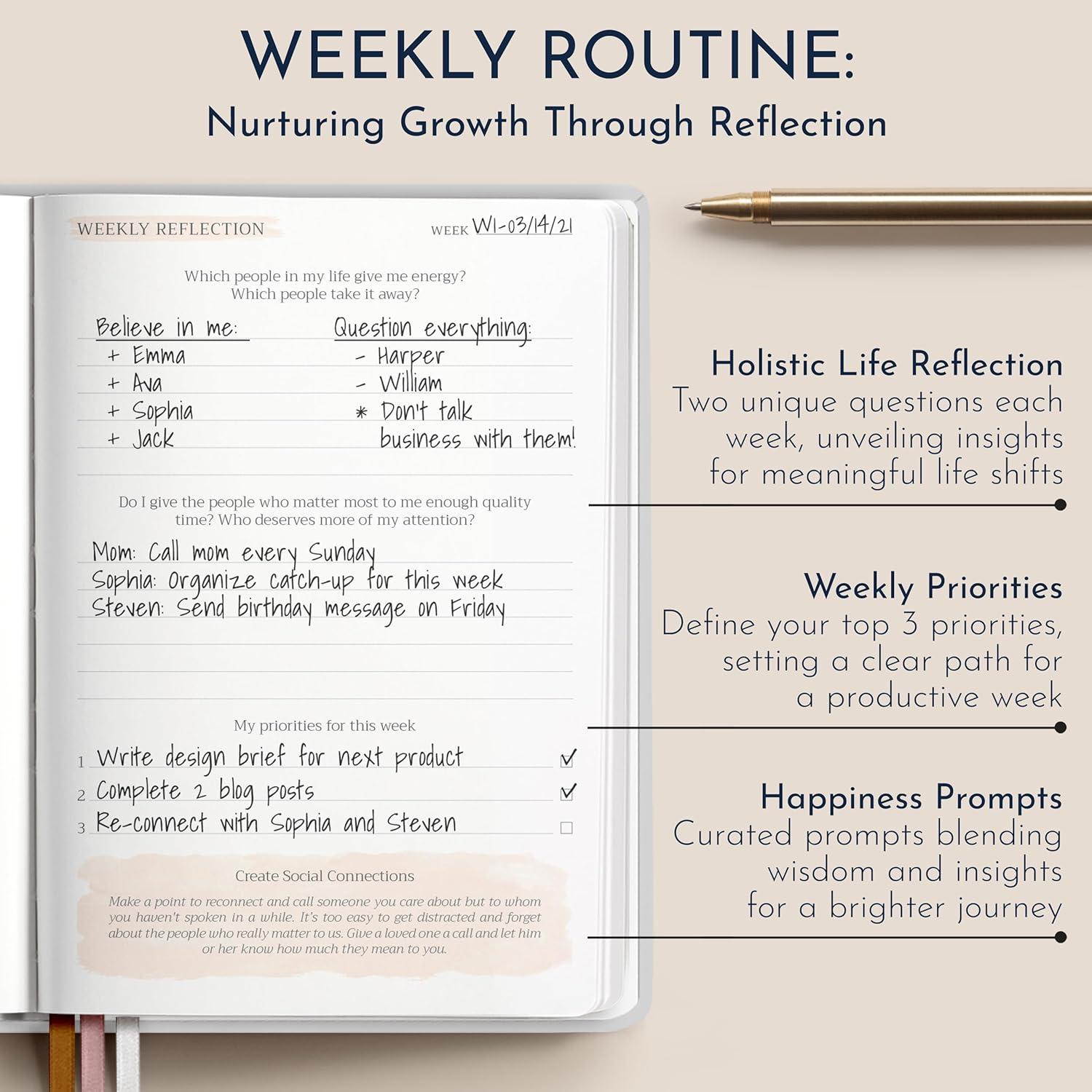 Diario de Gratitud RYVE A5 Beige - 6 Meses de Bienestar