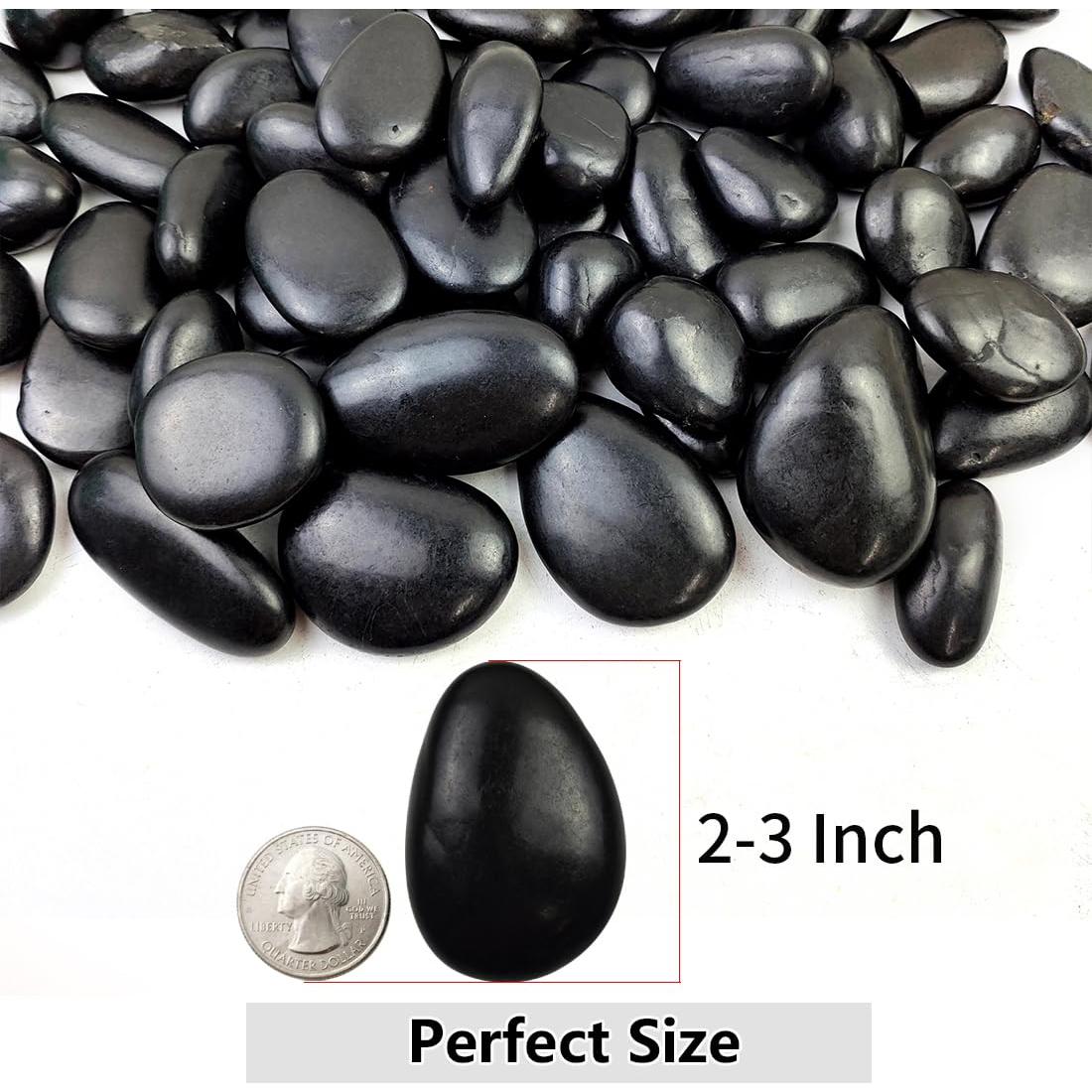 Piedras Negras Naturales YISZM 2-7.6cm para Jardín 2.27kg