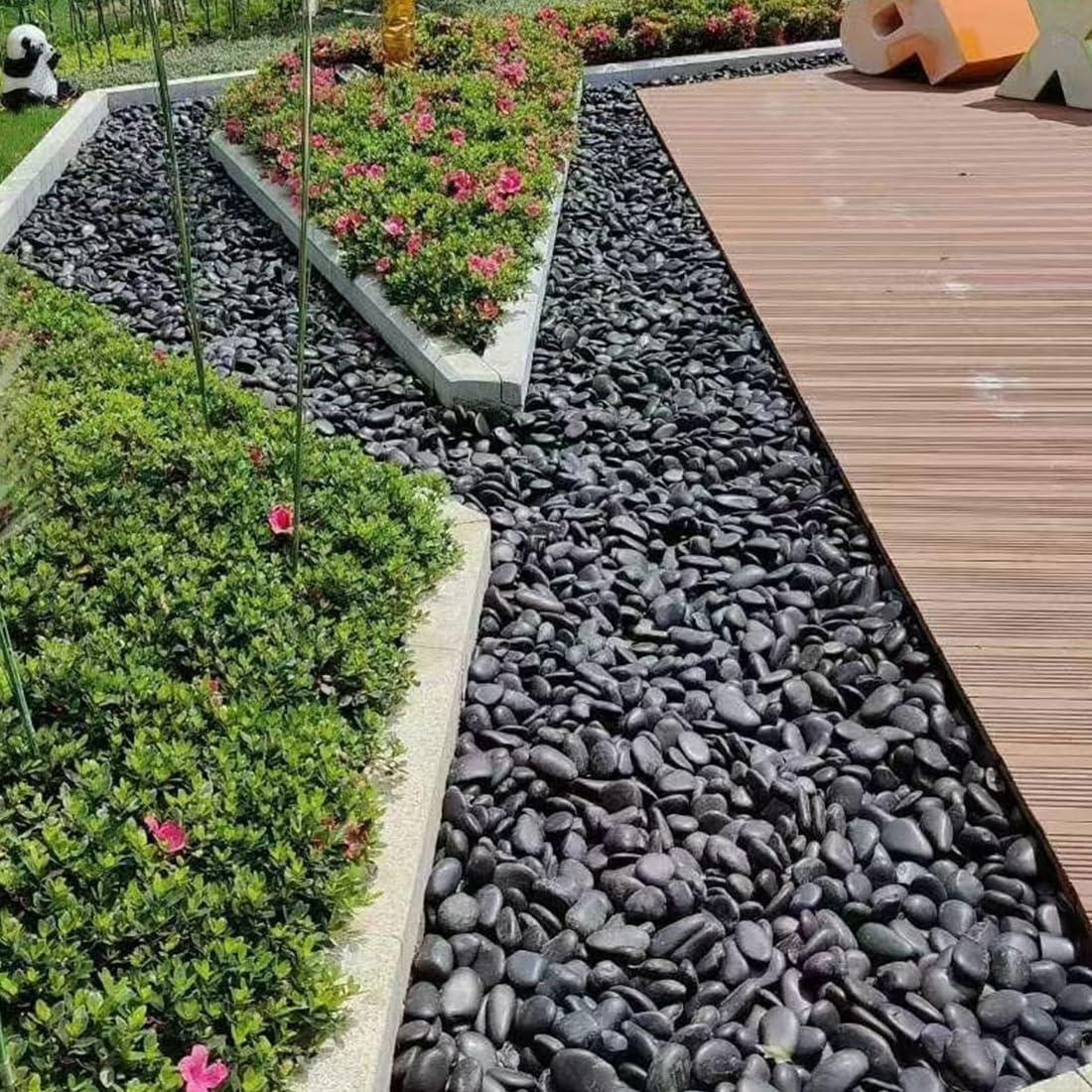 Piedras Negras Naturales YISZM 2-7.6cm para Jardín 2.27kg