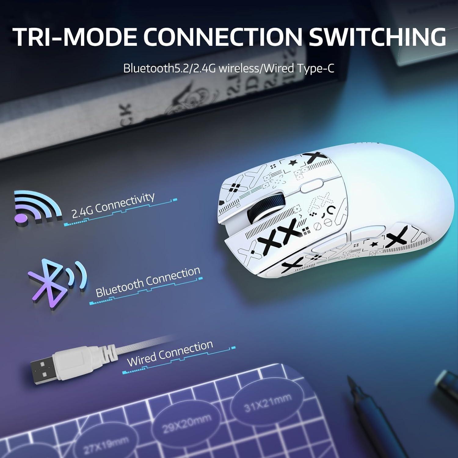 Ratón Gaming Inalámbrico ATTACK SHARK R1, 55g, 18K DPI