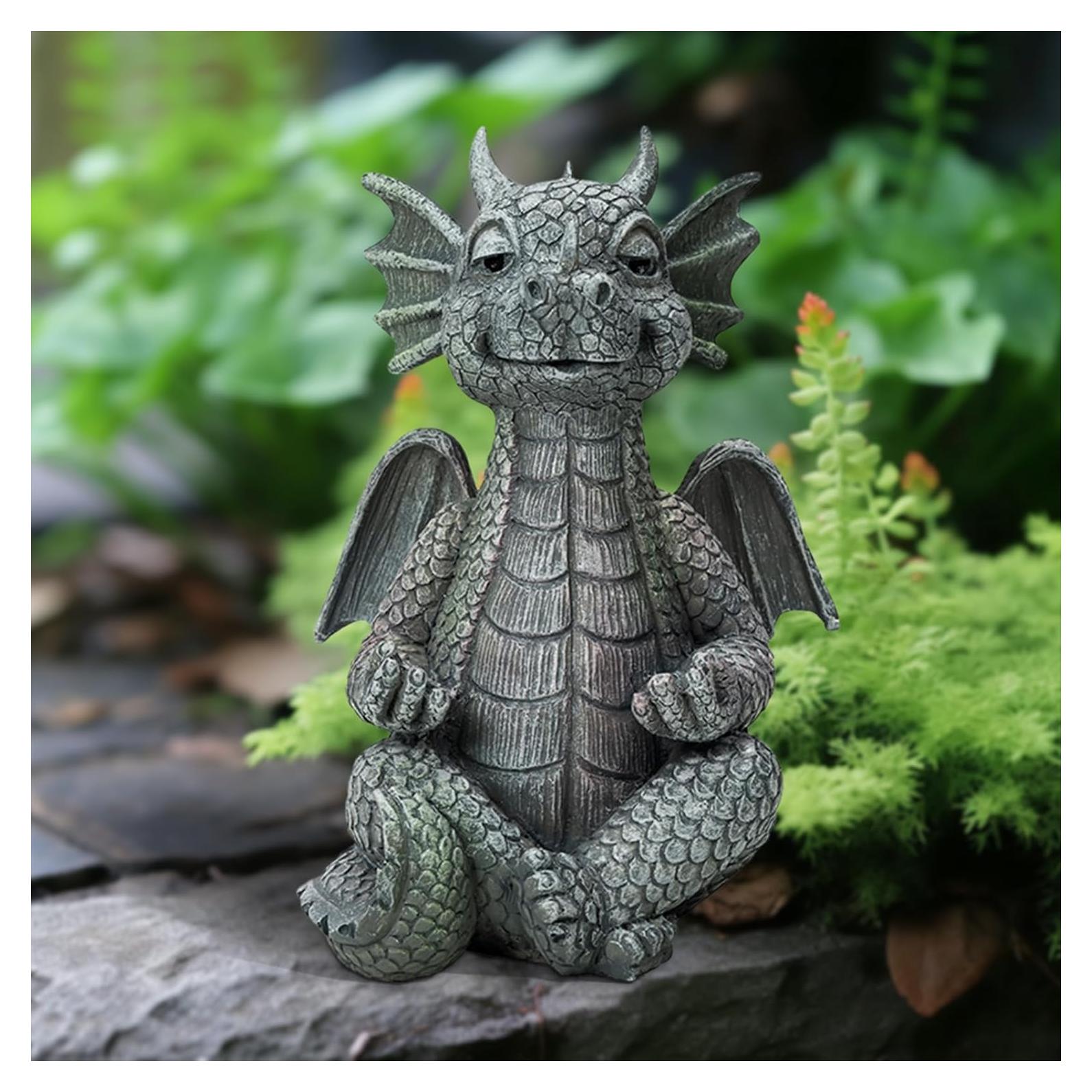 Estatua de Dragón Zen Meditador UTTCMK 10x11x16 cm