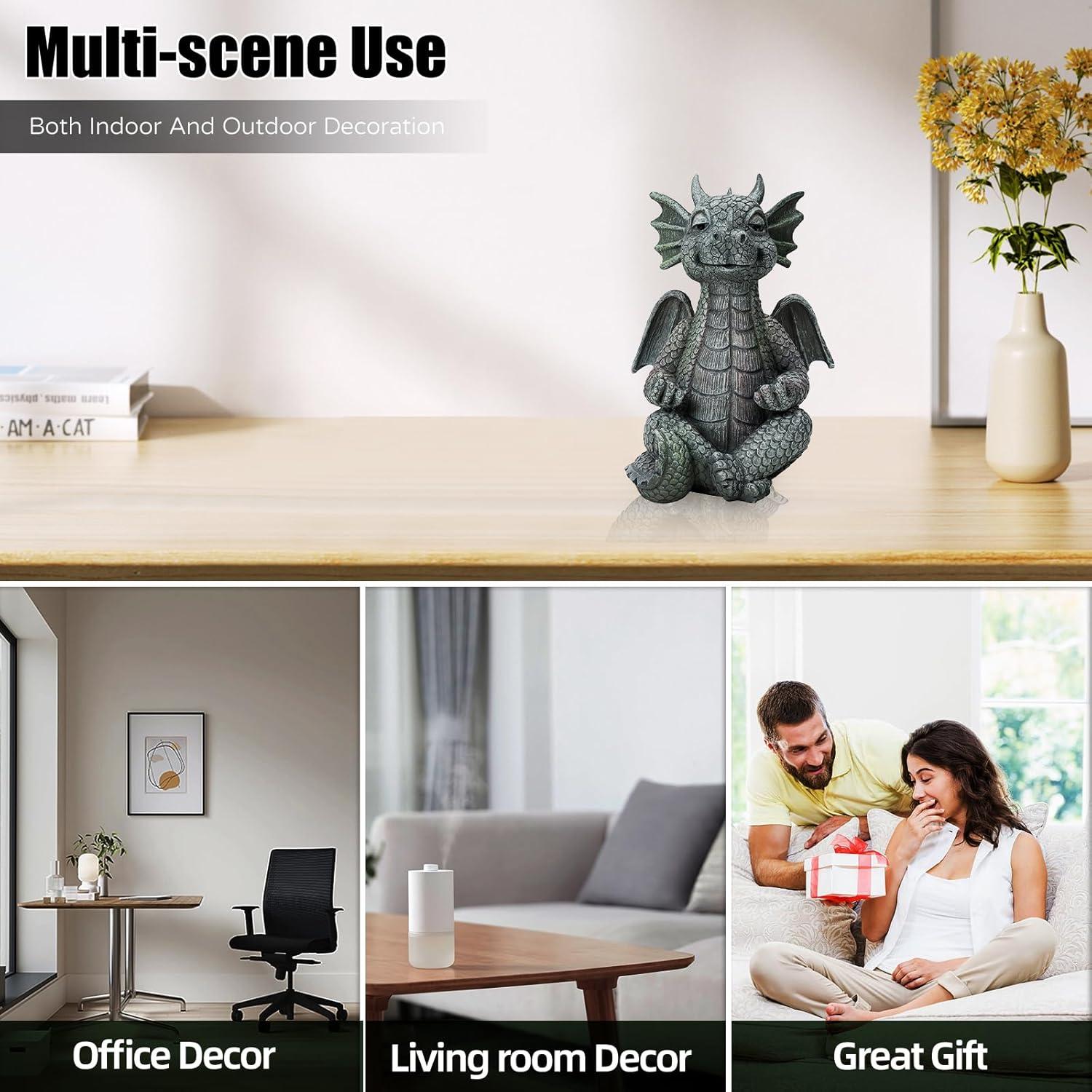 Estatua de Dragón Zen Meditador UTTCMK 10x11x16 cm