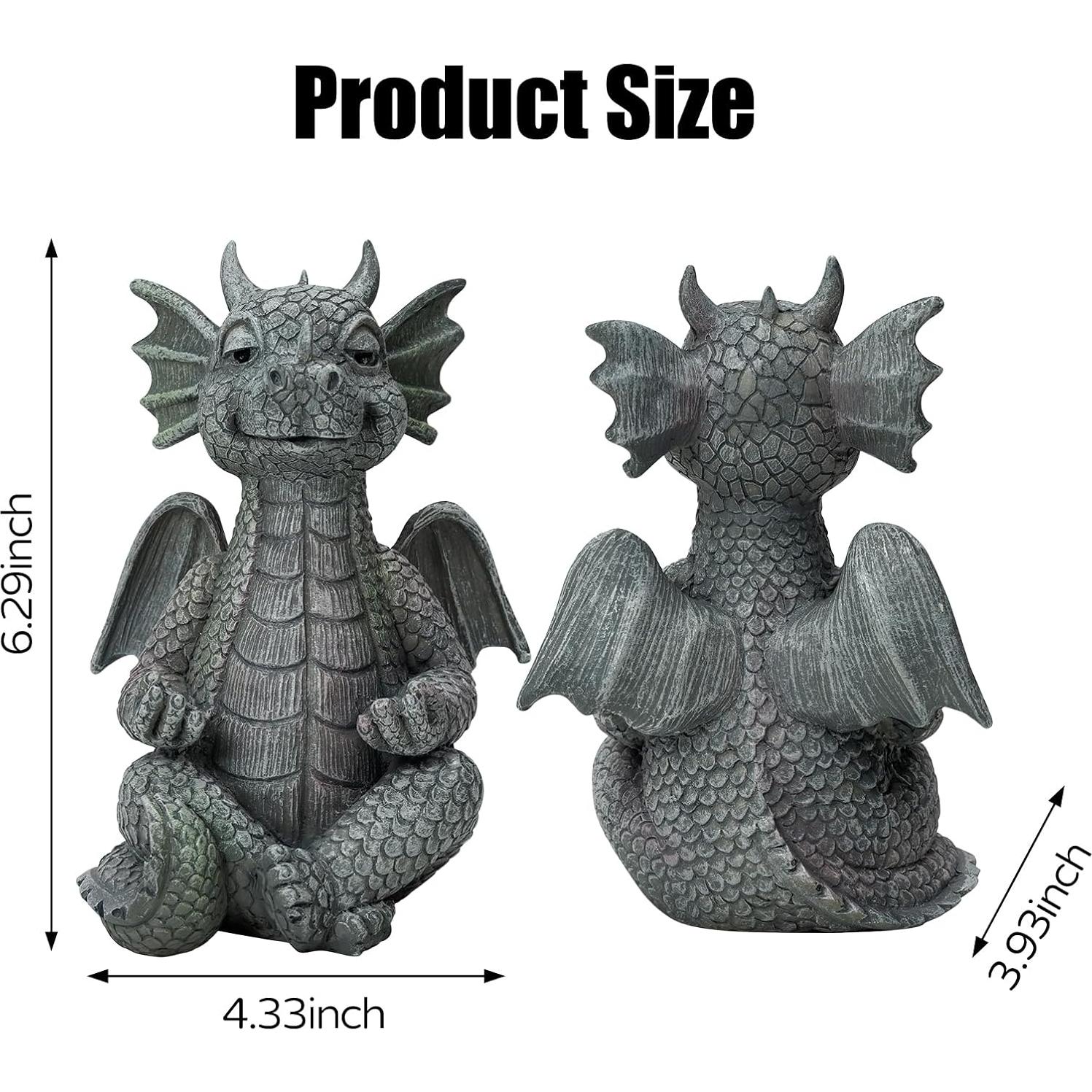 Estatua de Dragón Zen Meditador UTTCMK 10x11x16 cm