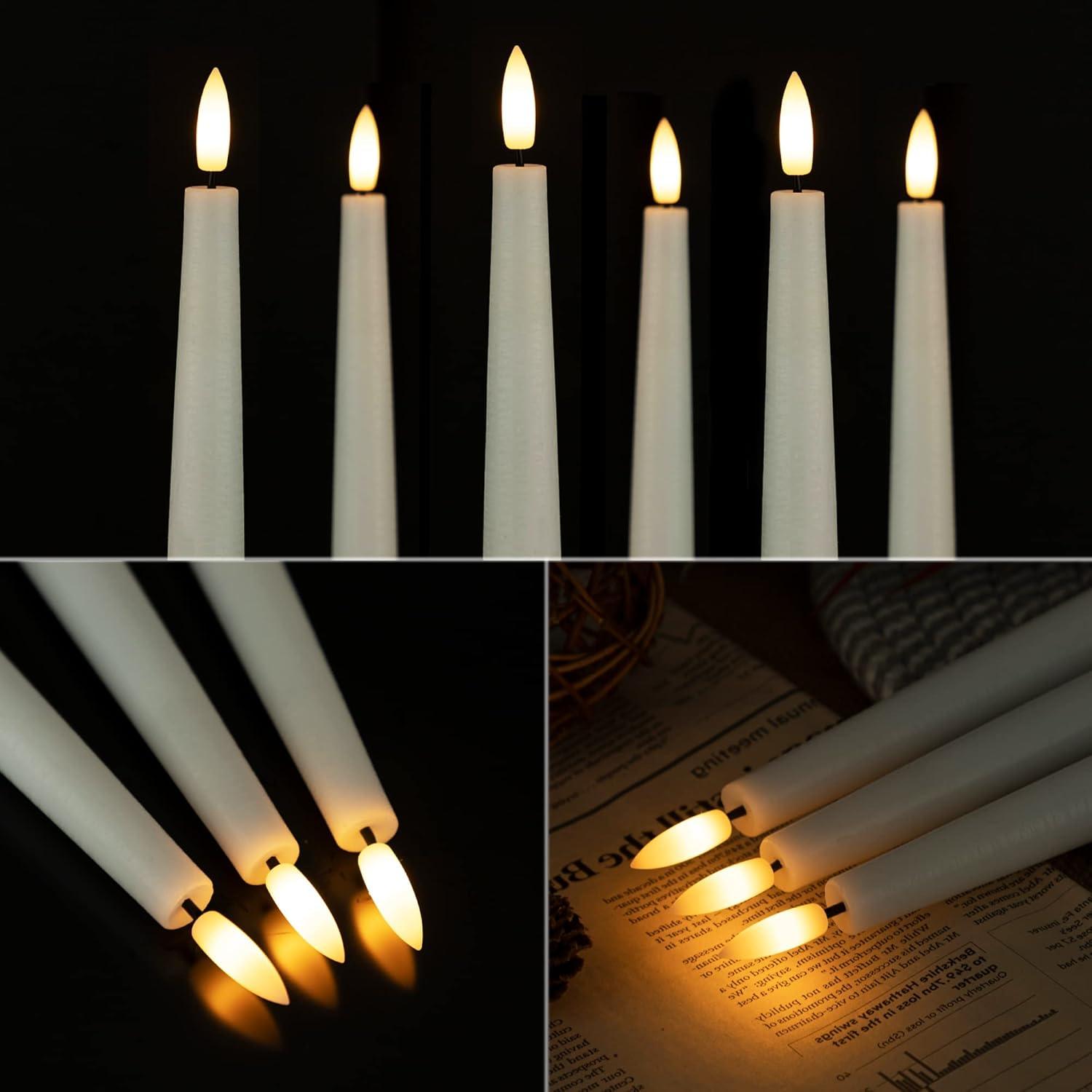 Velas Taper LED AFINETH 24.4 cm con Control Remoto y Temporizador