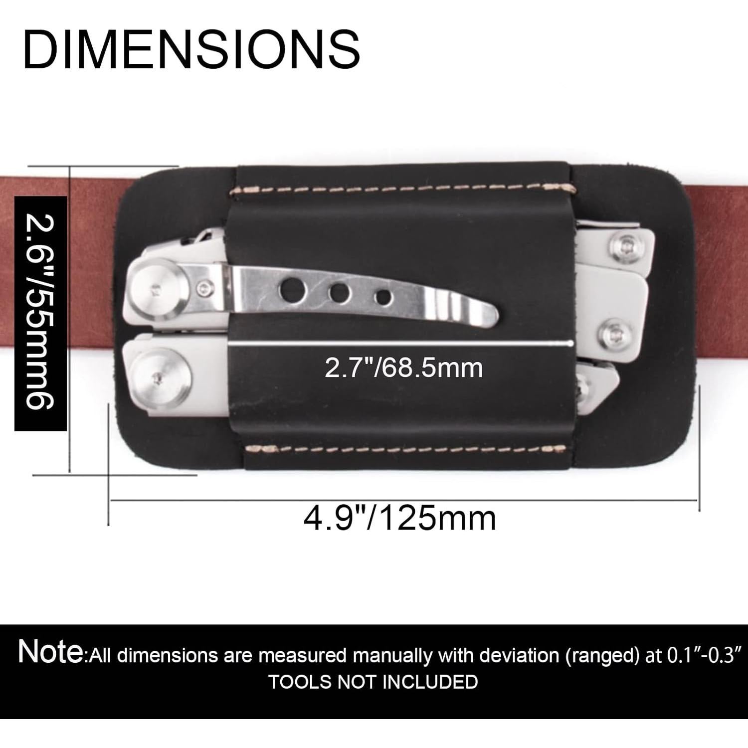 Funda de Cuero Topstache Mediana para Cuchillo y Multiherramienta