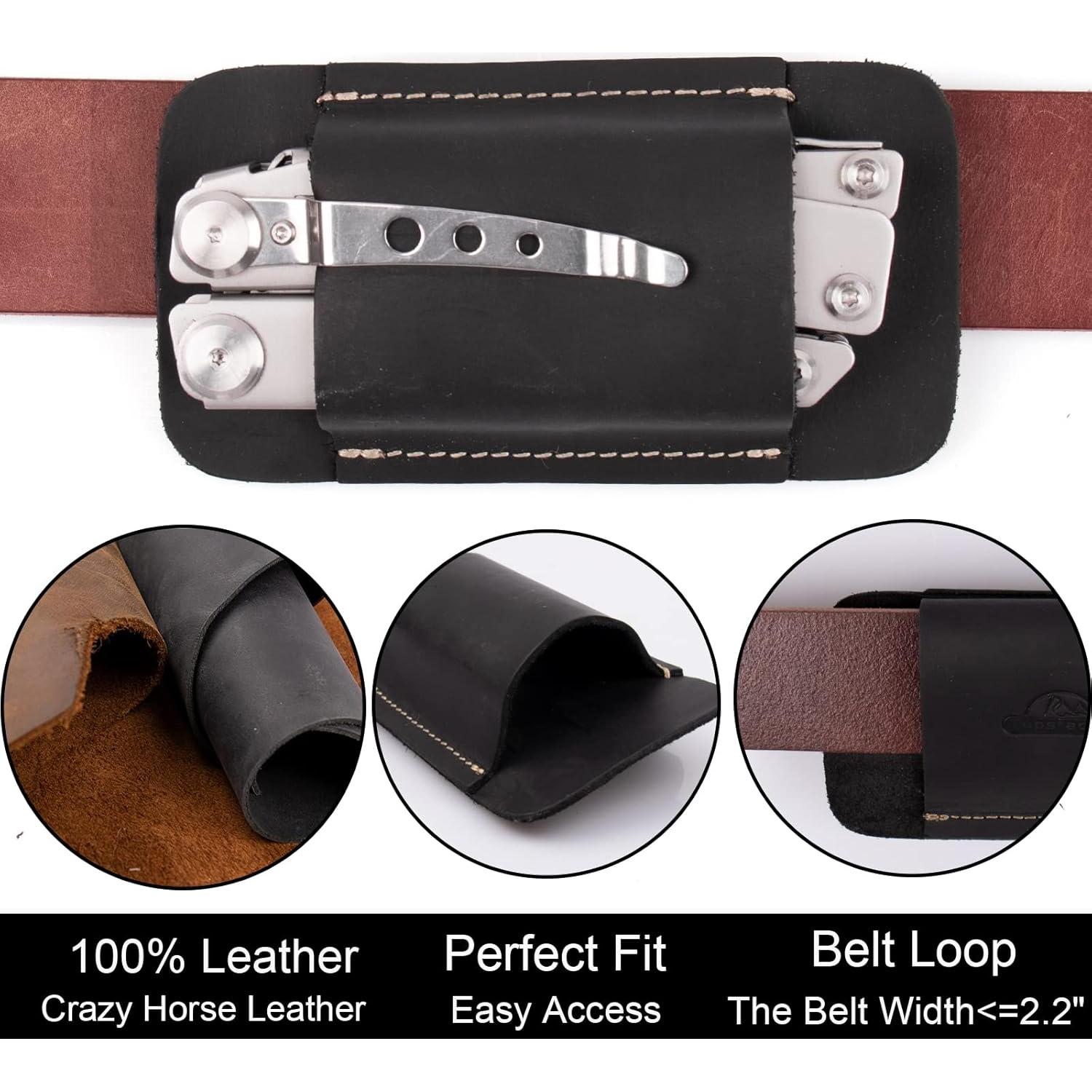 Funda de Cuero Topstache Mediana para Cuchillo y Multiherramienta