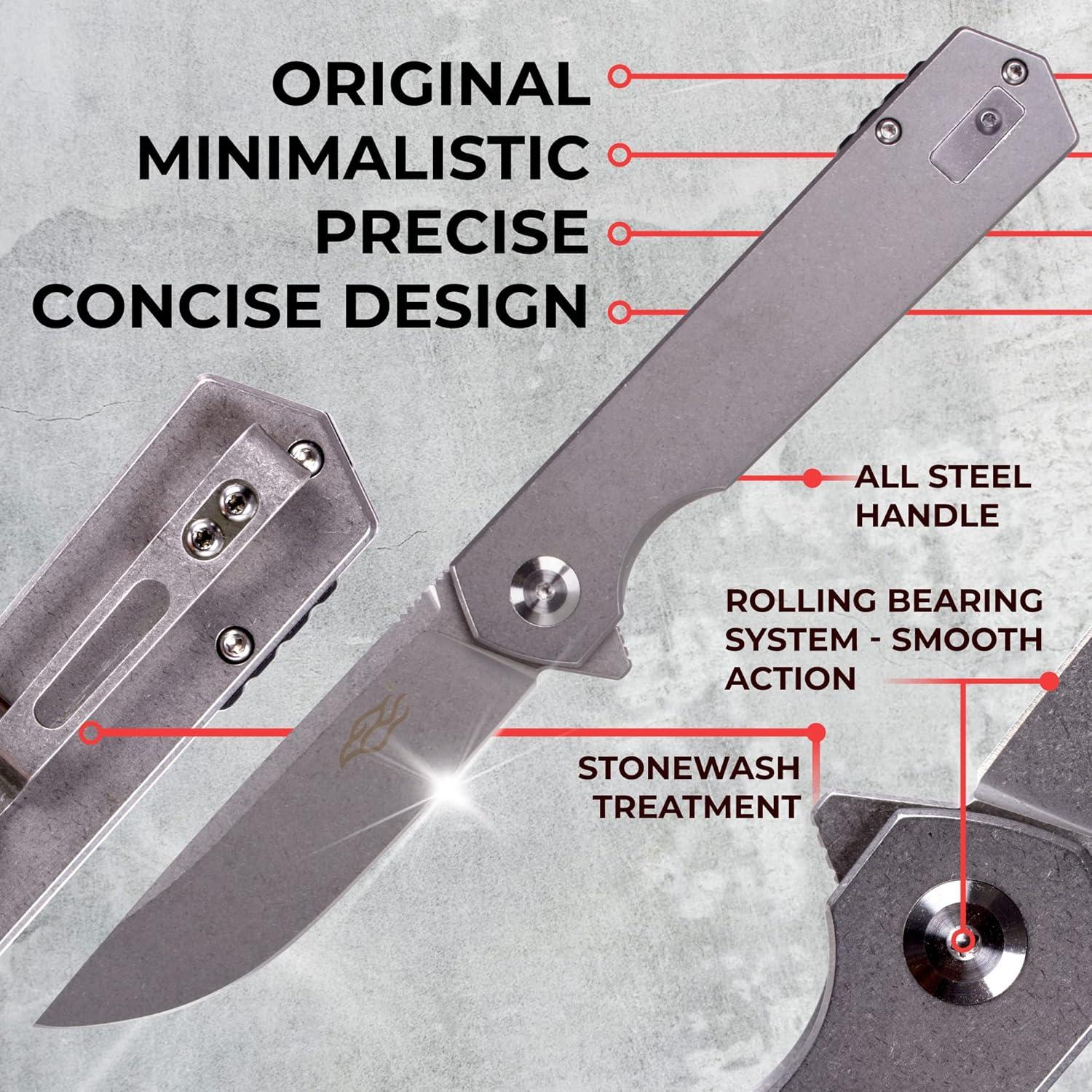 Cuchillo Plegable Firebird FH12-SS Acero D2 20.3cm Gris