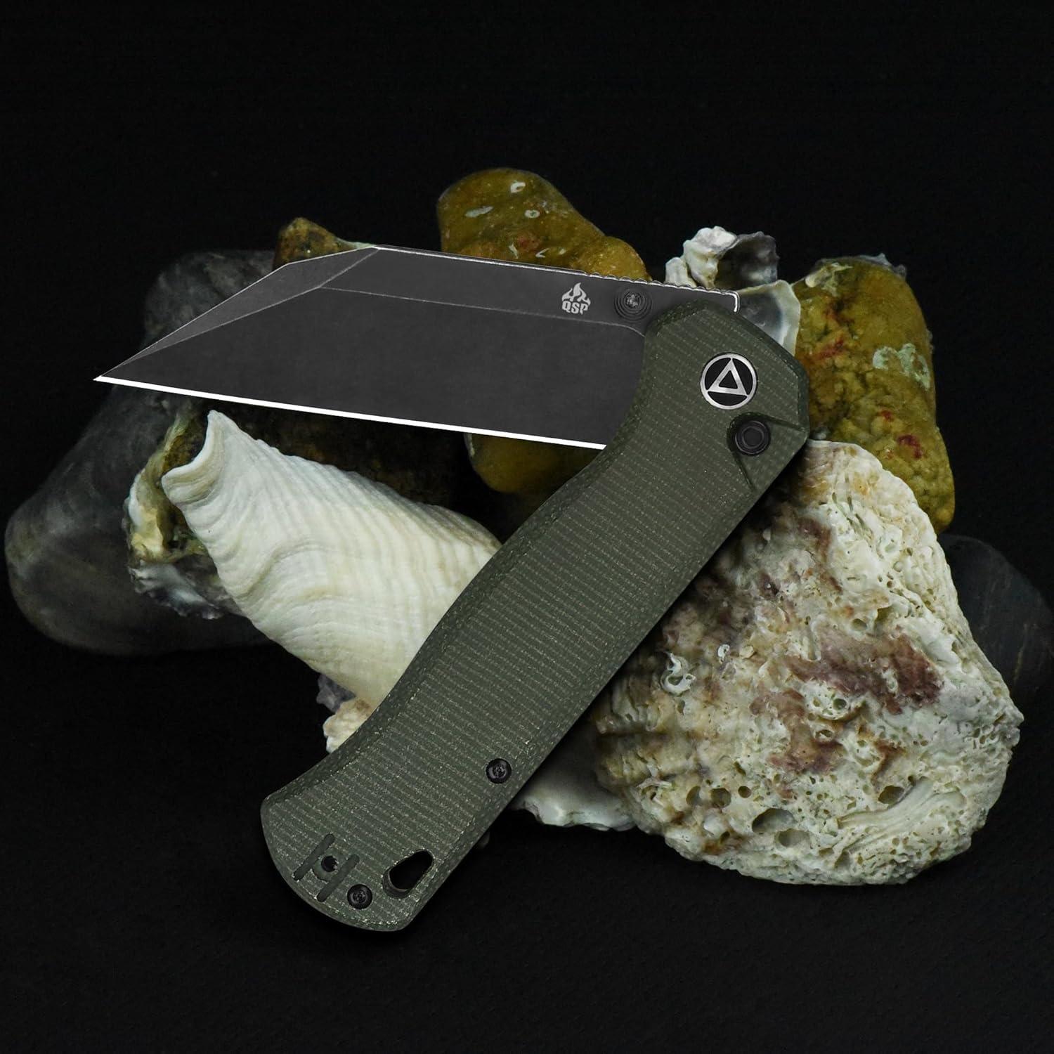 Cuchillo de bolsillo QSP Swordfish 9.22 cm micarta verde EDC