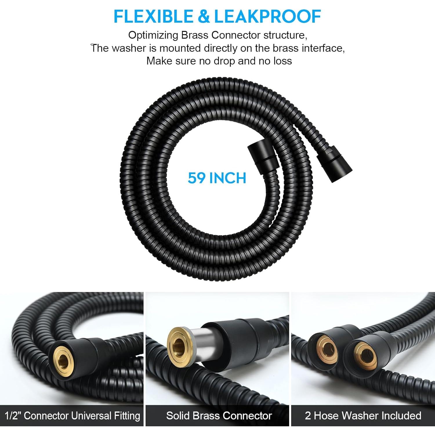 Manguera de Ducha Extra Larga 150 cm Blissland Negra