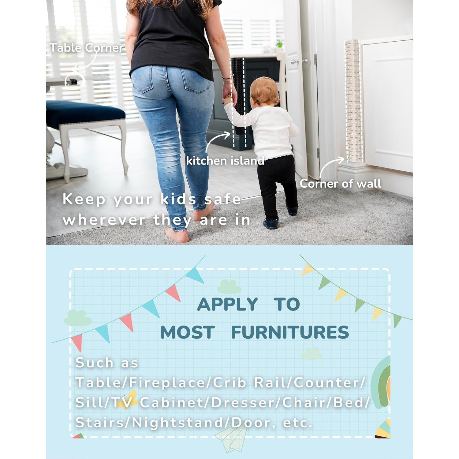 Protectores de esquinas y bordes Seyõssbe 2m EVA Negro