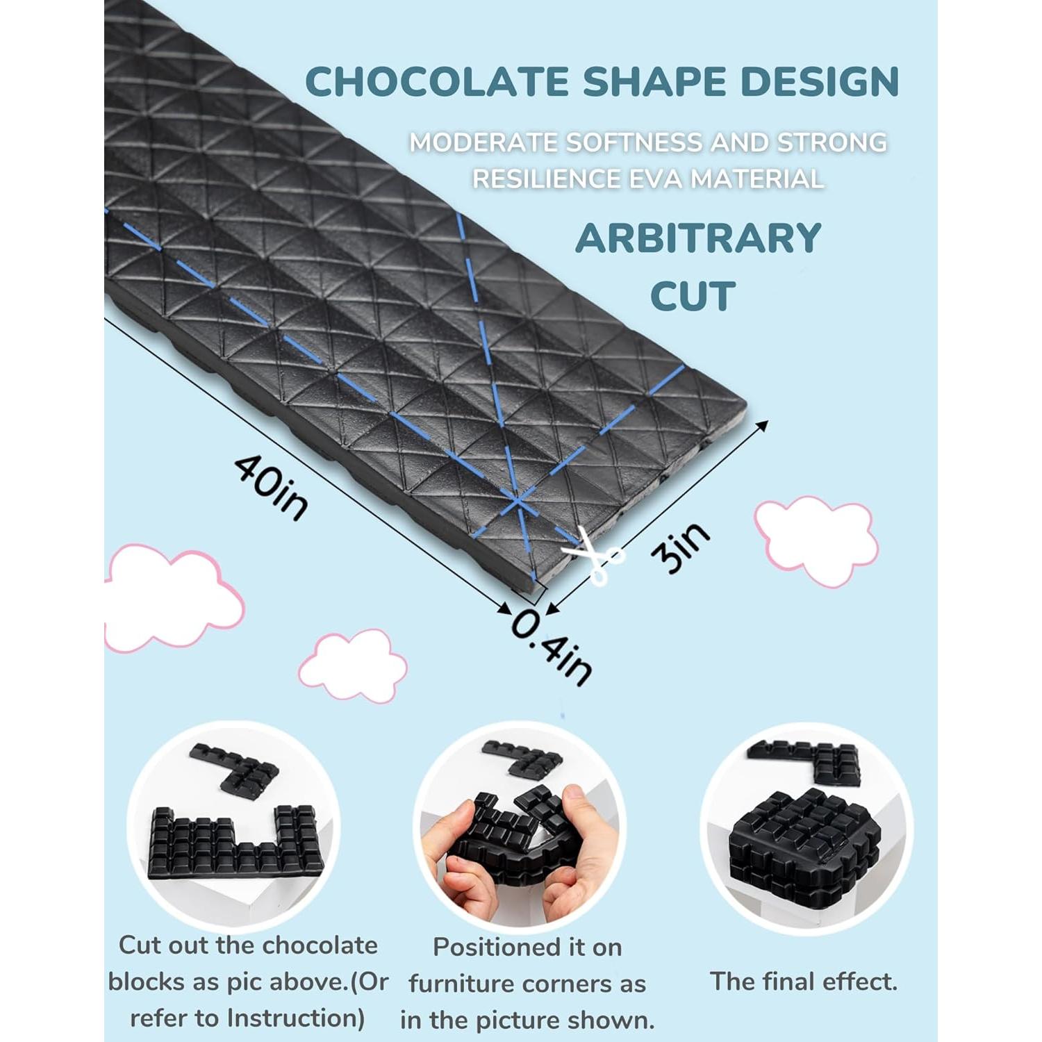 Protectores de esquinas y bordes Seyõssbe 2m EVA Negro