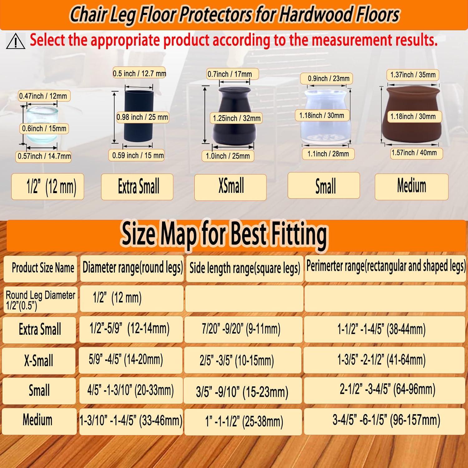 Protectores de Patas de Sillas de Silicona Antideslizantes 24 Pcs