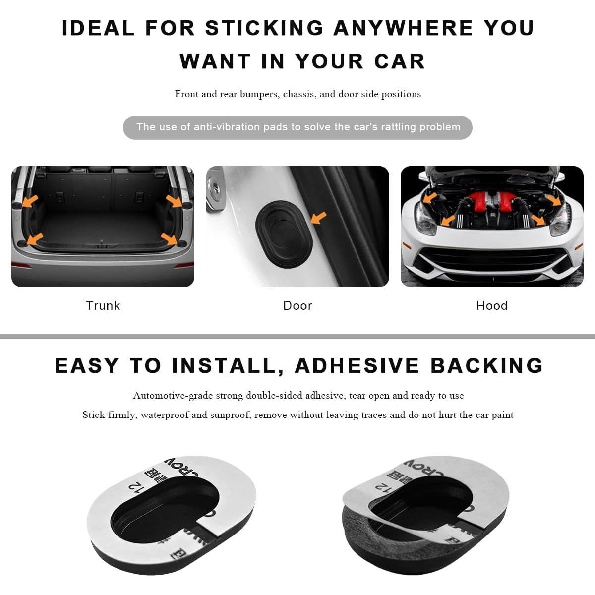 12PCS Amortiguadores de Puerta de Coche FSTURIOS Silicona