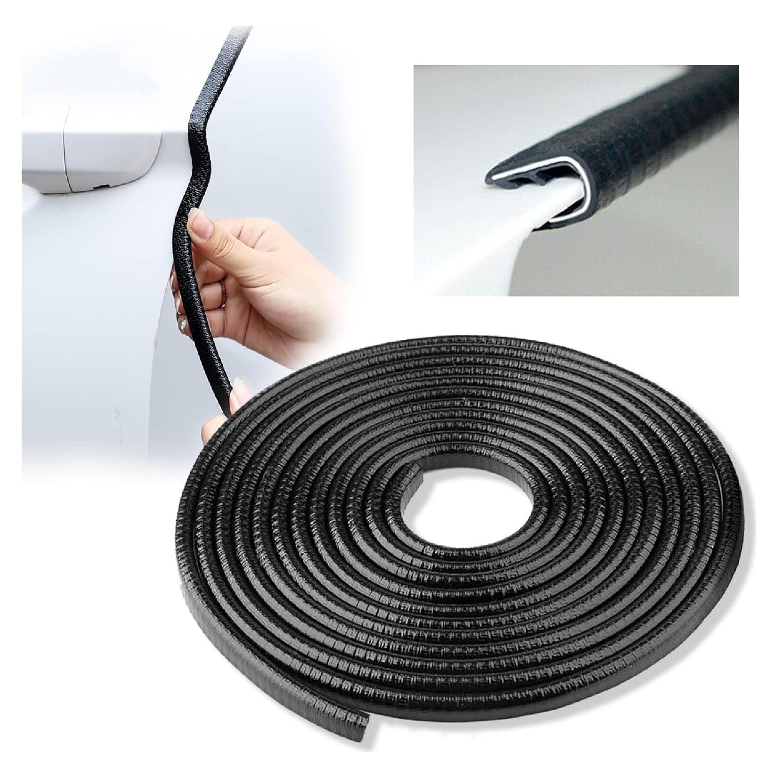 Protector de Bordes de Puertas de Coche Wanmin 4.88m Negro