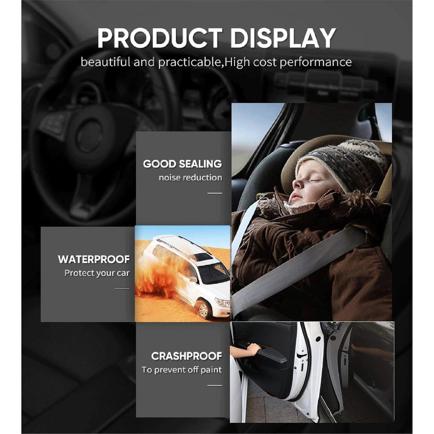 Protector de Bordes de Puertas de Coche Wanmin 4.88m Negro