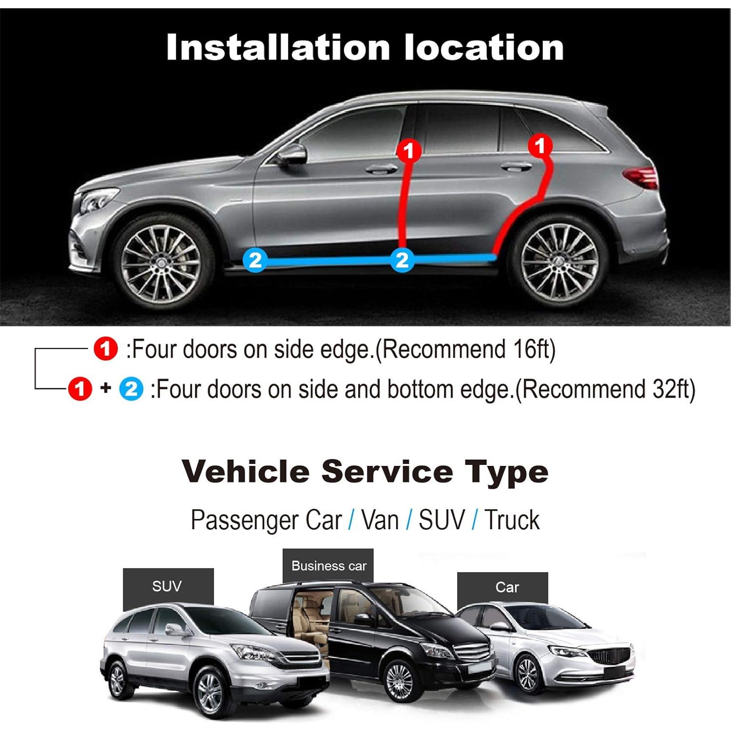 Protector de Bordes de Puertas de Coche Wanmin 4.88m Negro