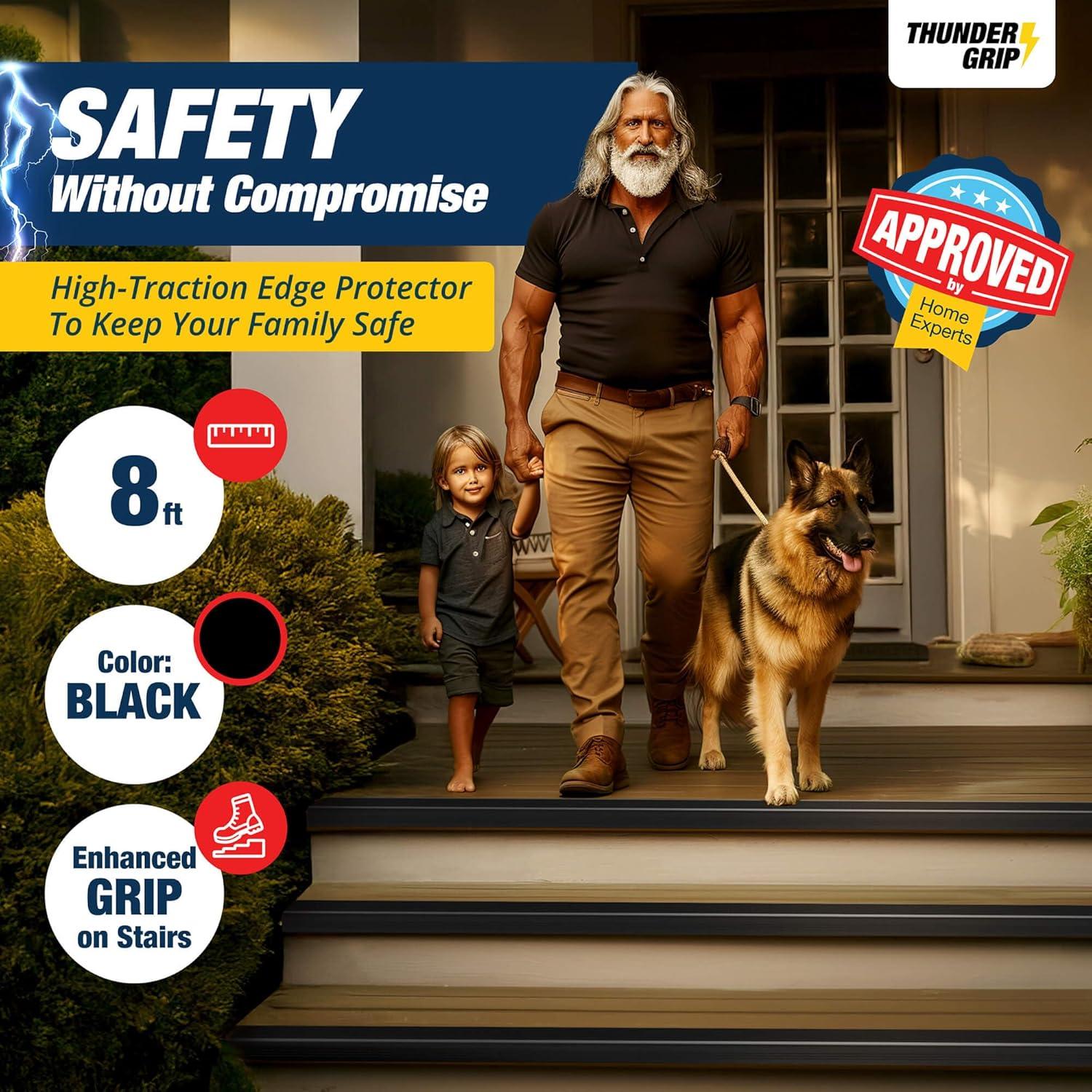 Protector de Borde de Escalera 2.44 m THUNDER GRIP Antideslizante