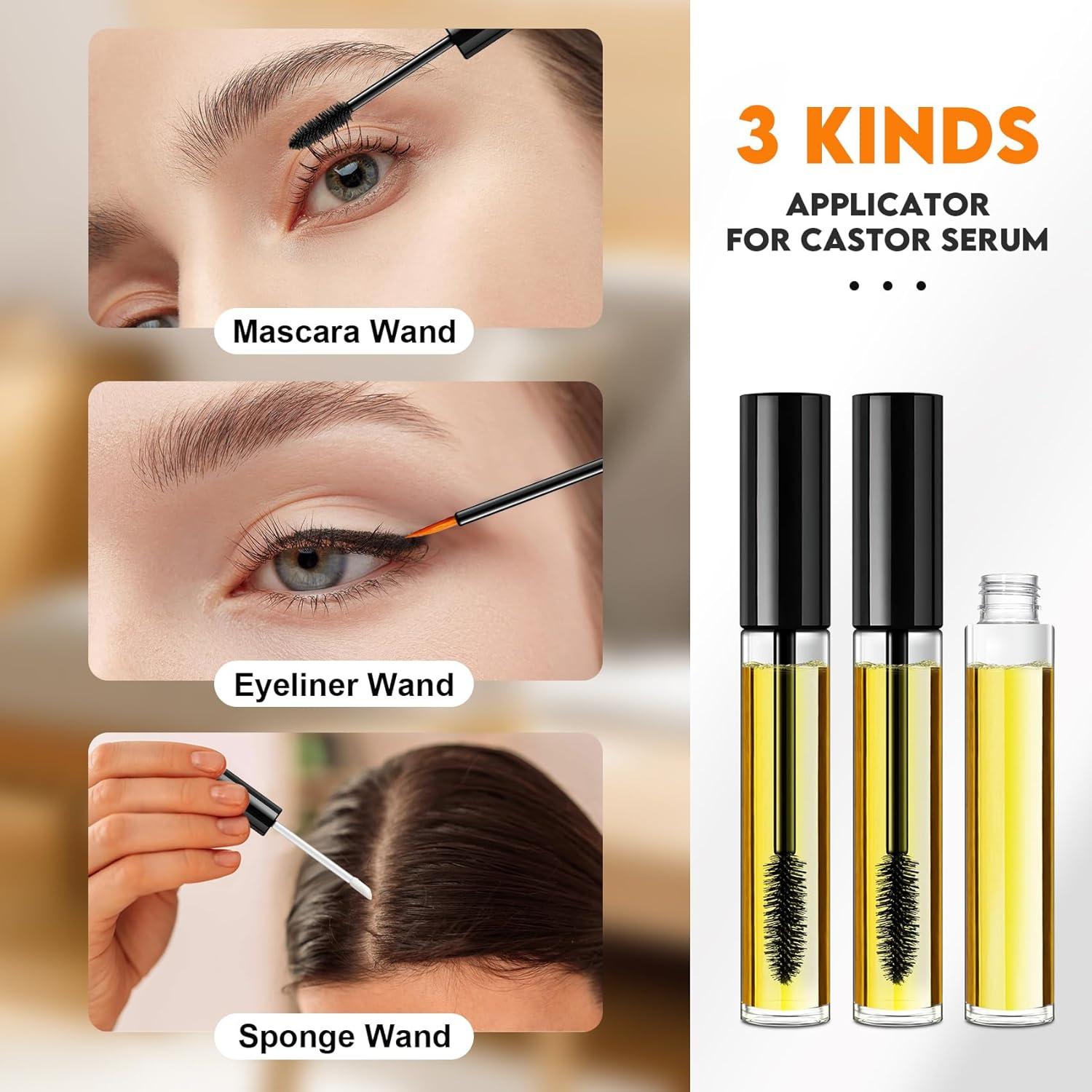 6pack Mascara Tubes Empty for Castor Oil, 10ML Mascara Wand Tube, Eyeliner Tube & Lip Gloss Tube Kit with Funnel, Travel Mascara Tube for Eyelashes Serum Eyebrows Growth Oil, DIY Skin Care Essentials…