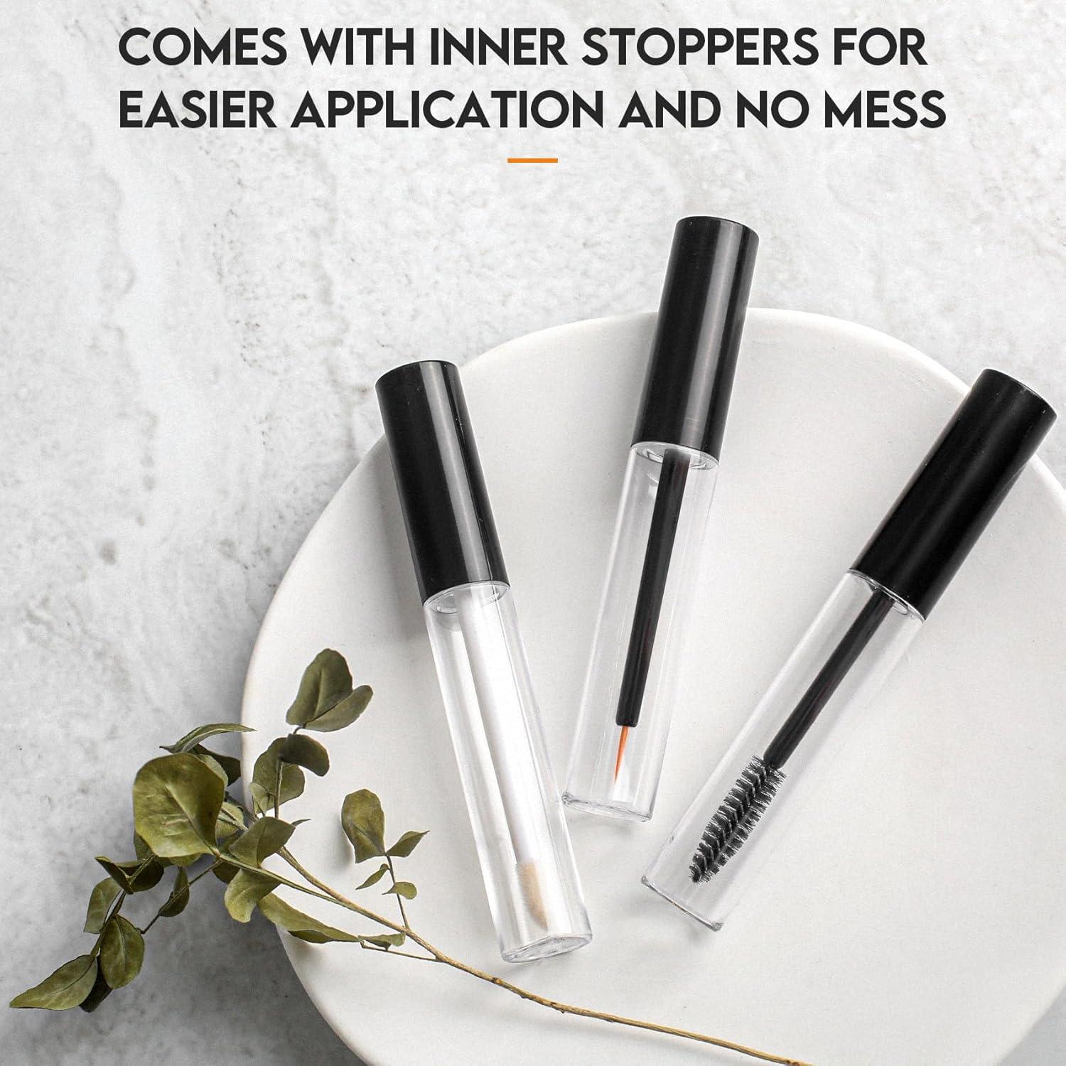 6pack Mascara Tubes Empty for Castor Oil, 10ML Mascara Wand Tube, Eyeliner Tube & Lip Gloss Tube Kit with Funnel, Travel Mascara Tube for Eyelashes Serum Eyebrows Growth Oil, DIY Skin Care Essentials…