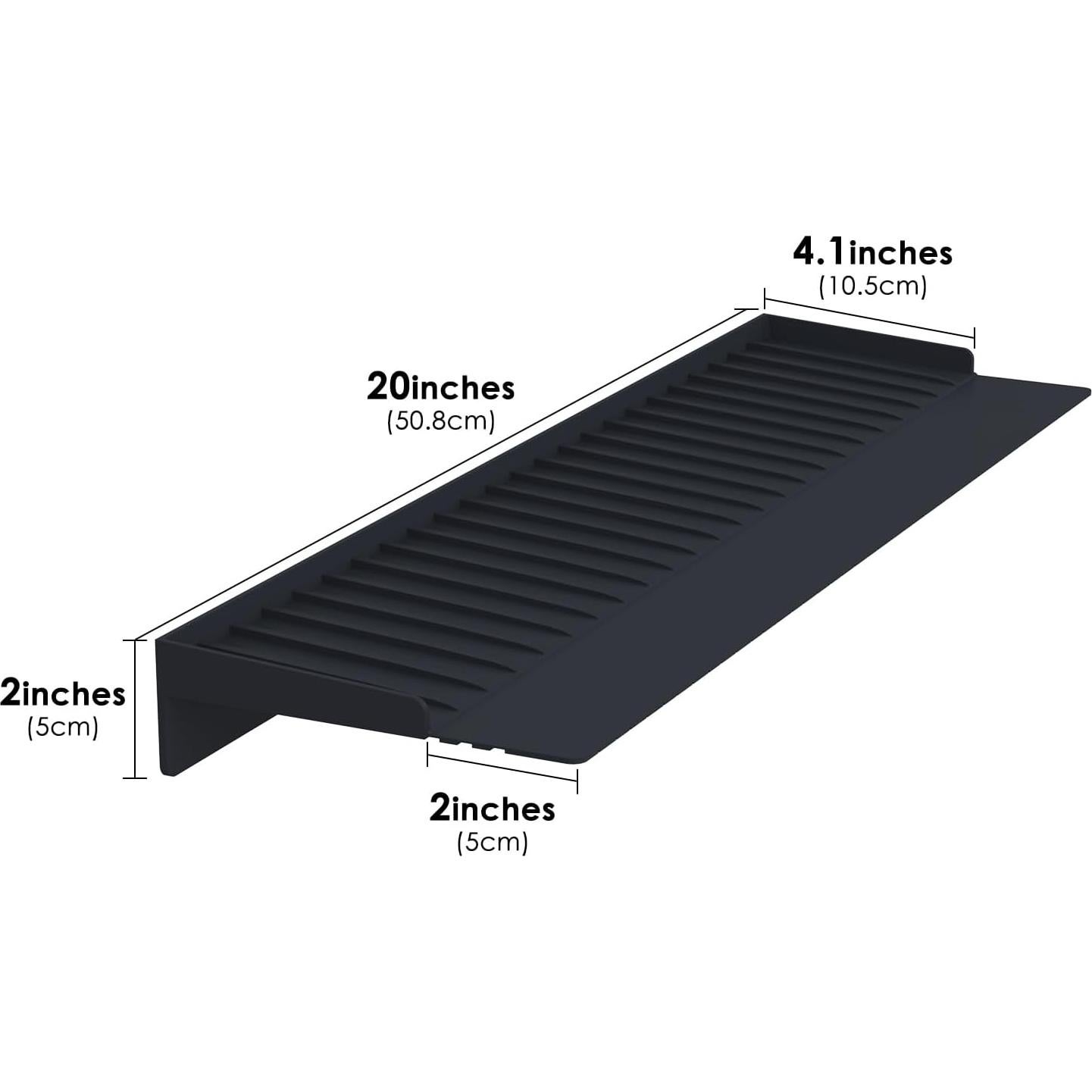 Protector de Borde de Fregadero de Silicona Adorila 50cm Negro