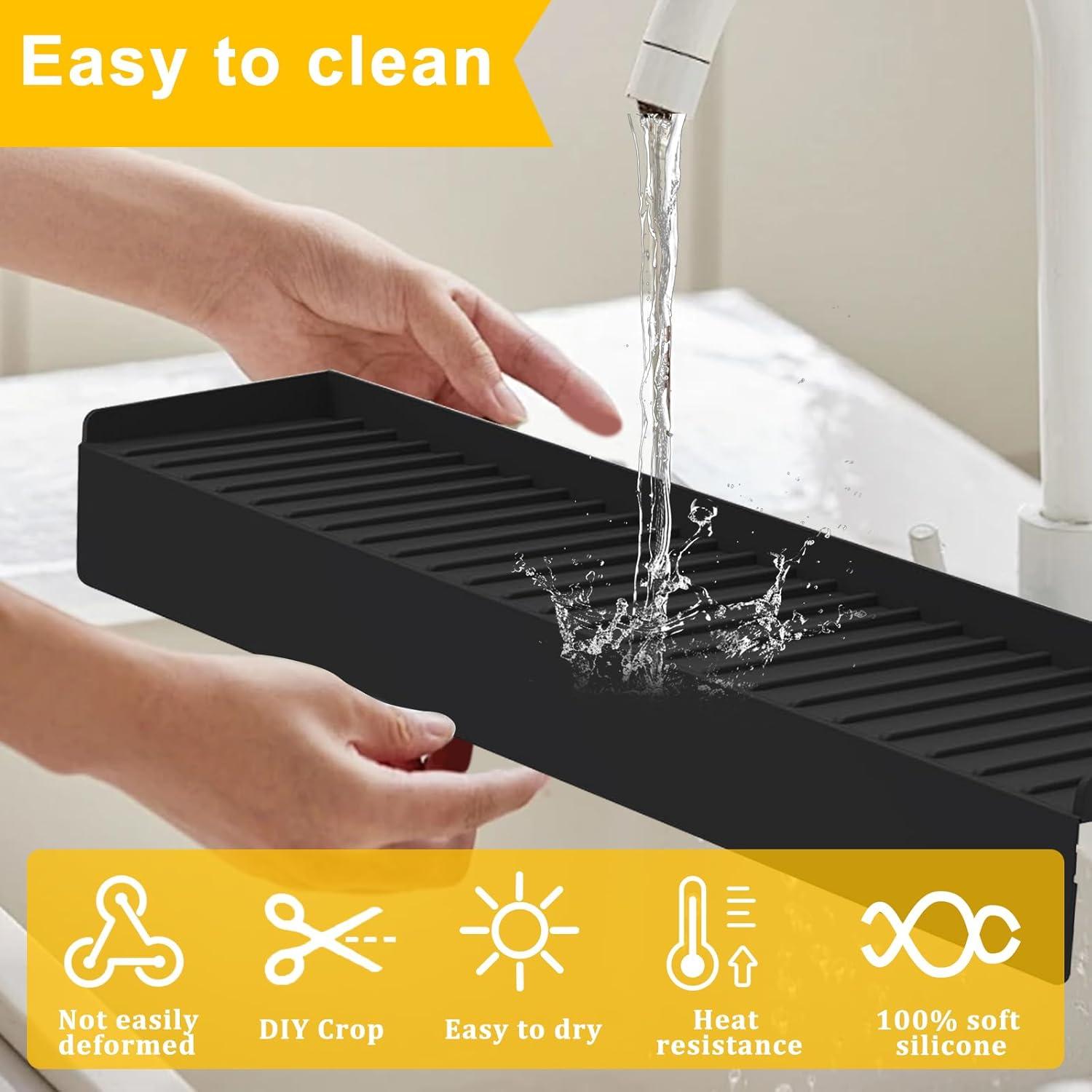 Protector de Borde de Silicona Kitlers 50cm Negro para Fregadero